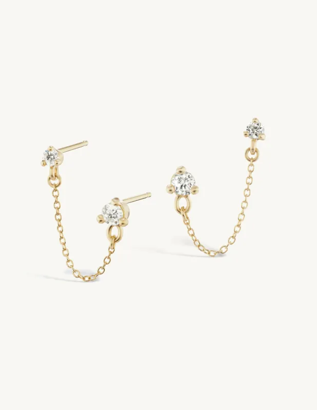 Two-Piercing Diamond Earrings sold by Sophie Ratner