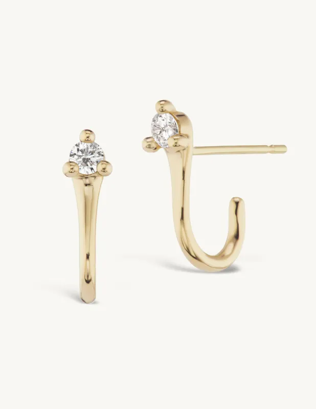 Single Diamond Surge Earrings sold by Sophie Ratner