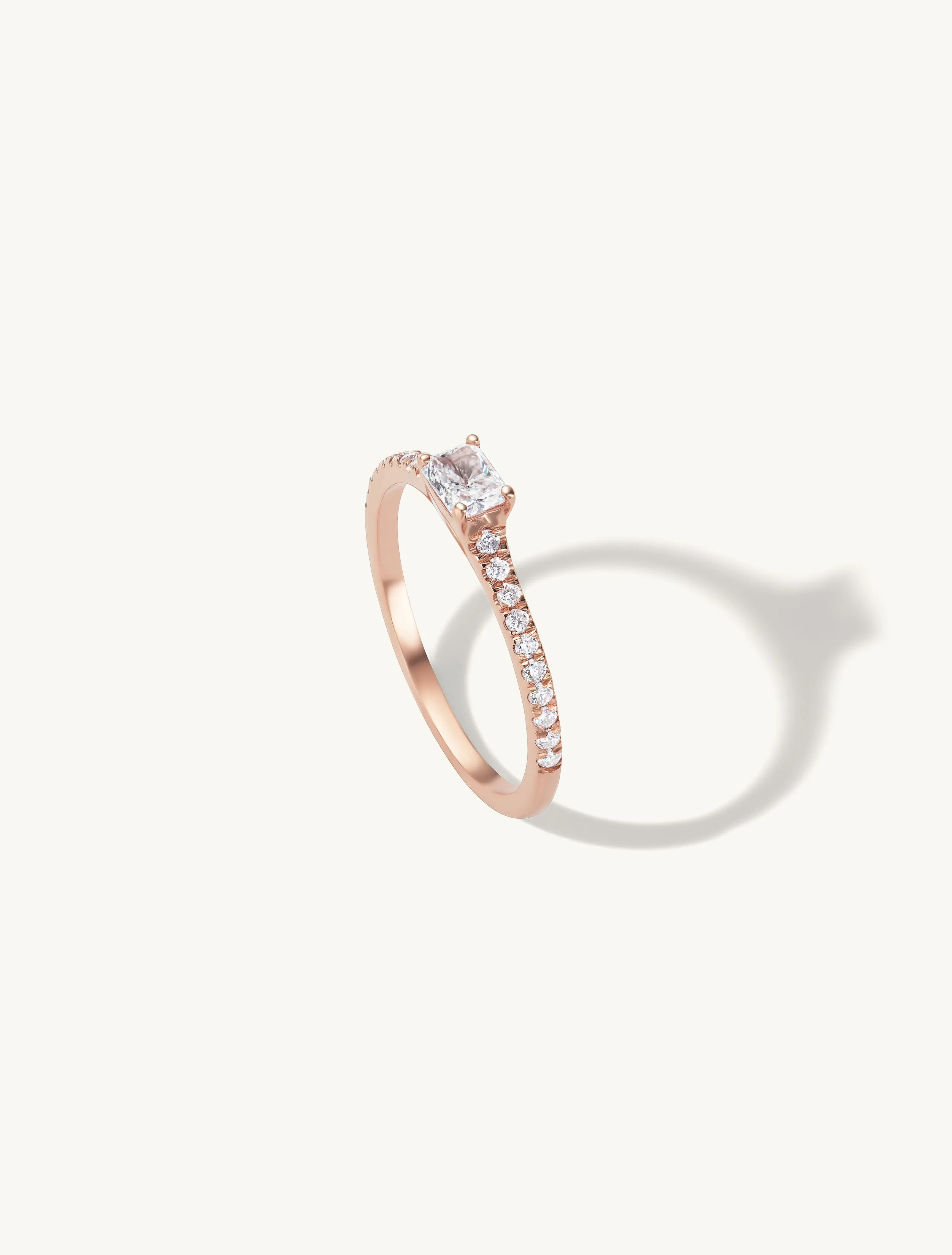 Emerald Ring with Pave Band sold by Sophie Ratner product image thumbnail 3