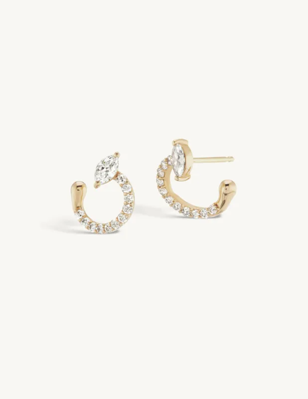 Pave Helical Hoops sold by Sophie Ratner