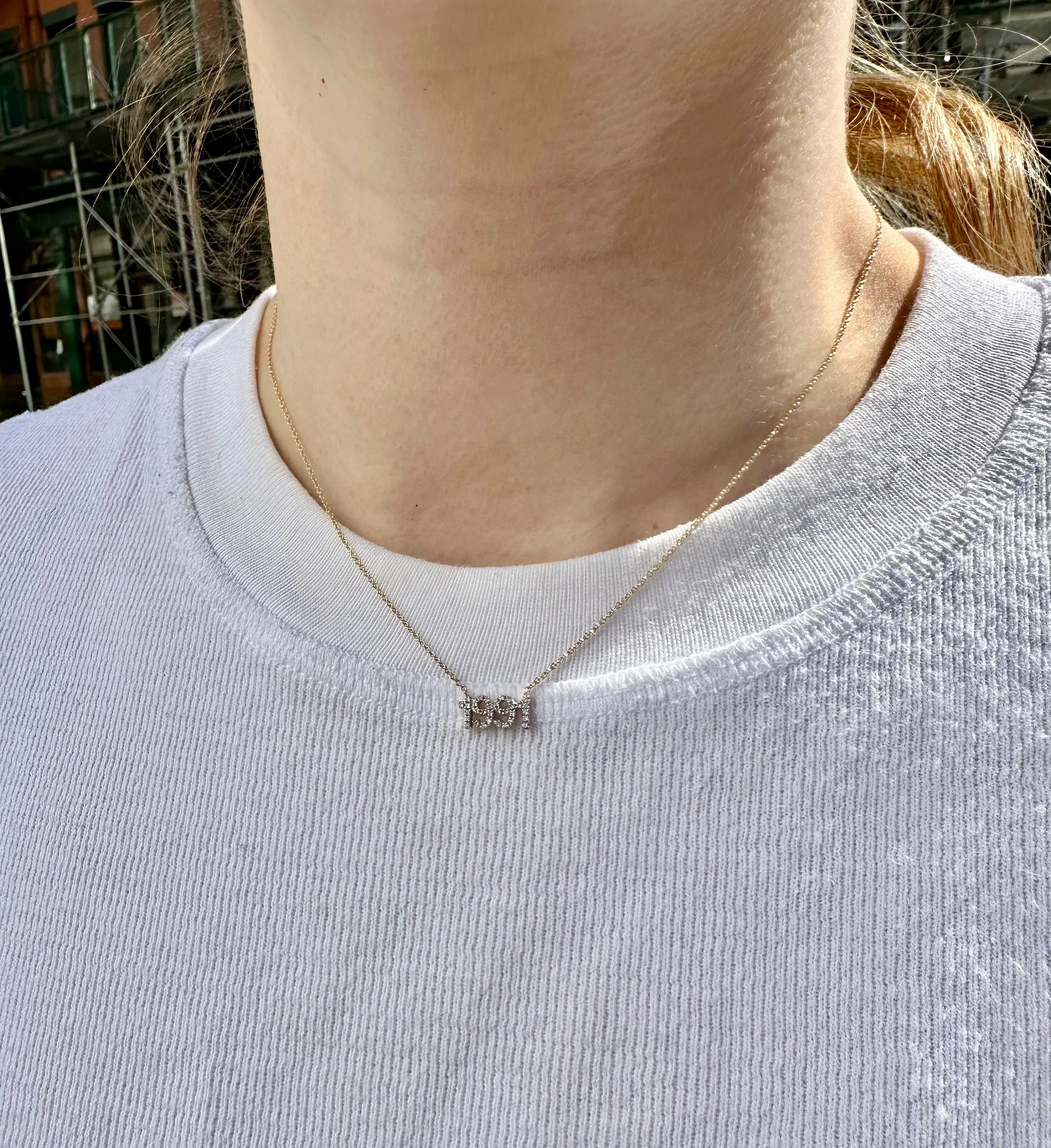 Diamond Custom Date Necklace sold by Sophie Ratner product image thumbnail 4