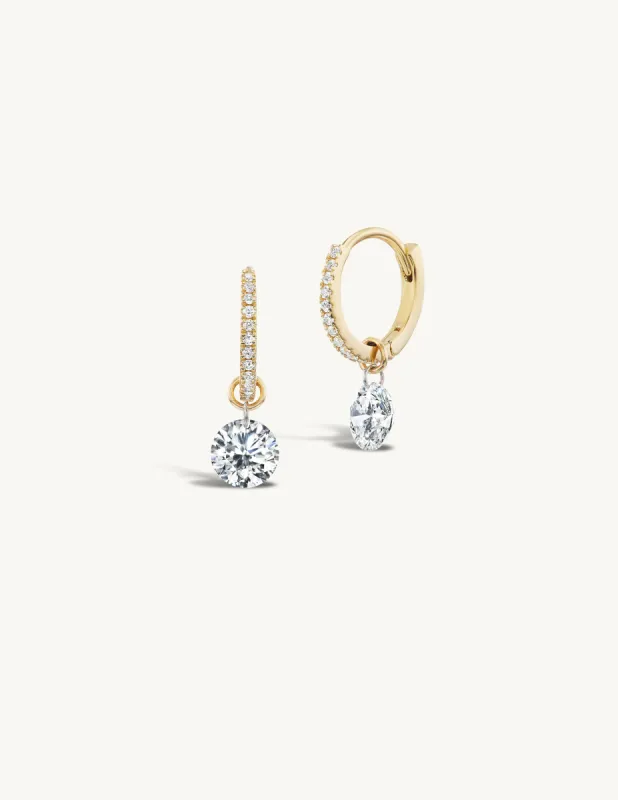 Large Single Pierced Diamond Pave Huggies sold by Sophie Ratner
