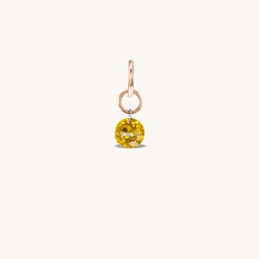Small Round Pierced Dark Yellow Sapphire Charm for Chains sold by Sophie Ratner product image thumbnail 3