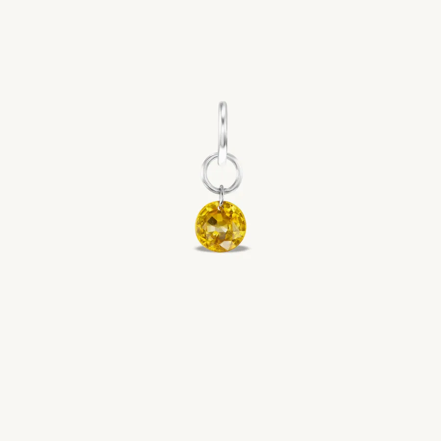 Small Round Pierced Dark Yellow Sapphire Charm for Chains sold by Sophie Ratner product image thumbnail 4