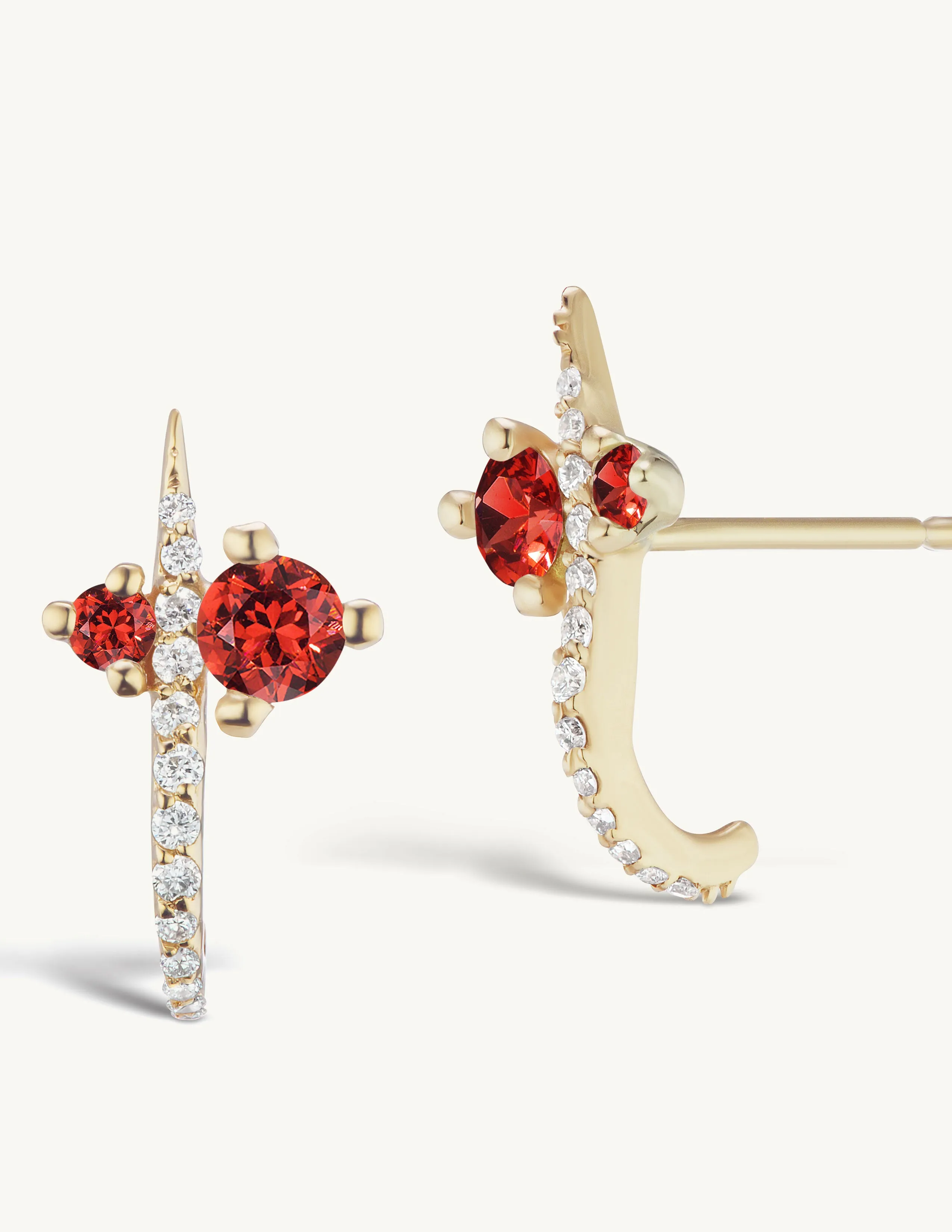 Birthstone Hooked Pave Studs sold by Sophie Ratner