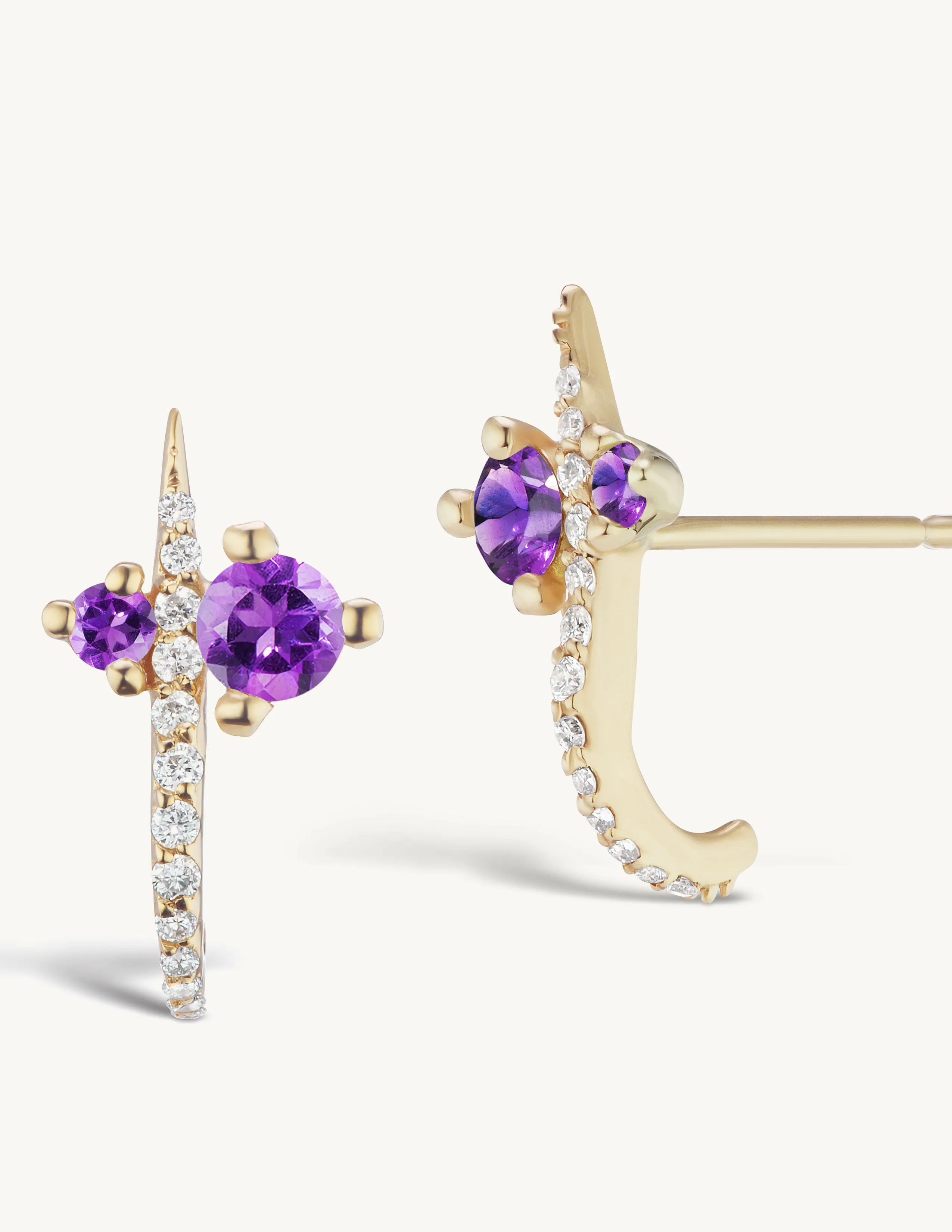Birthstone Hooked Pave Studs sold by Sophie Ratner product image thumbnail 5