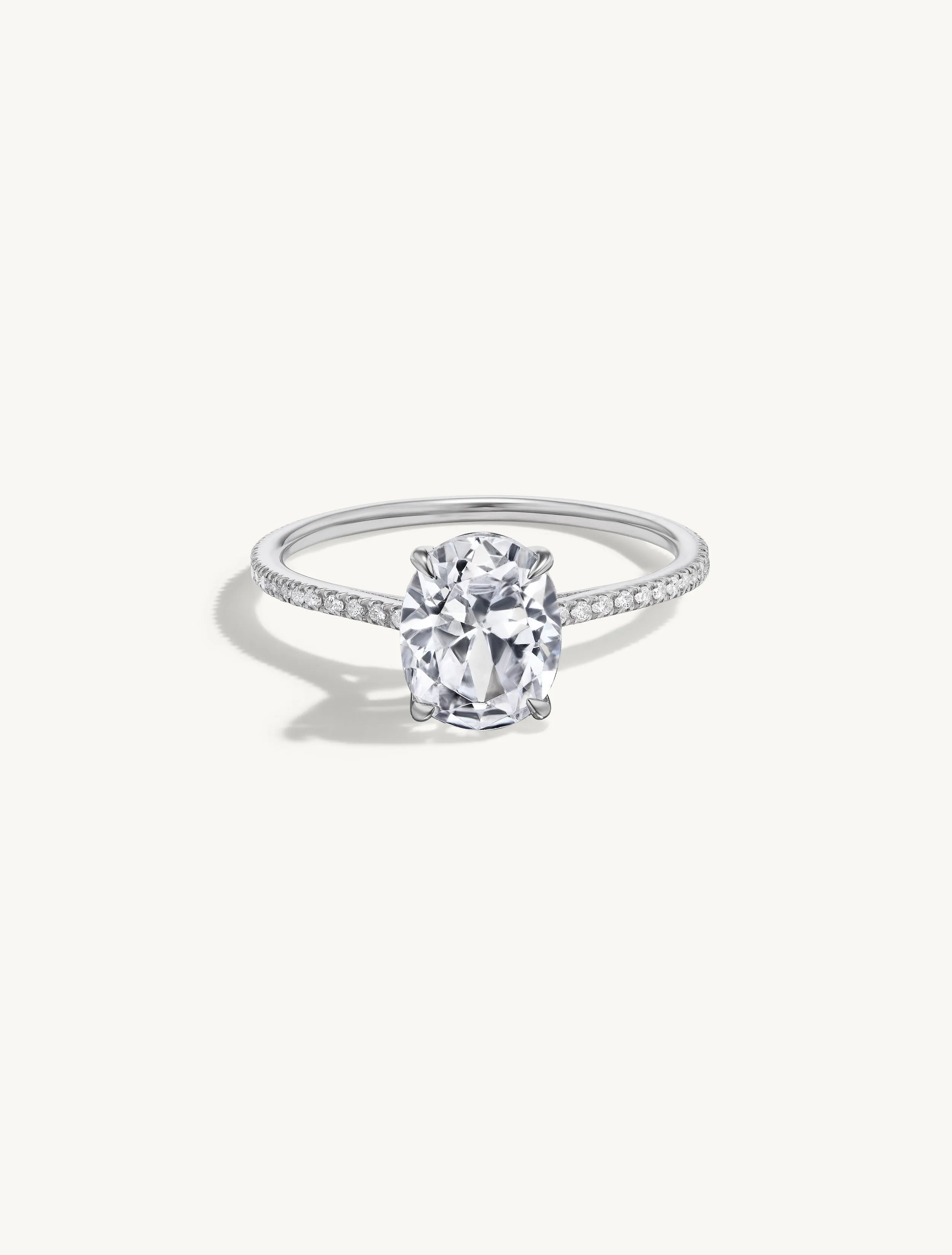 Pave Floating Oval Engagement Try-On Ring sold by Sophie Ratner product image thumbnail 3