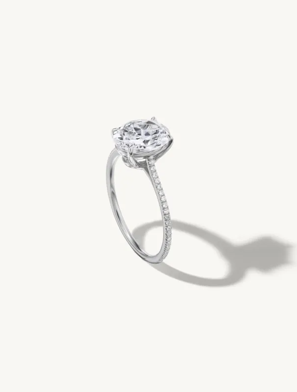 Pave Floating Oval Engagement Try-On Ring sold by Sophie Ratner