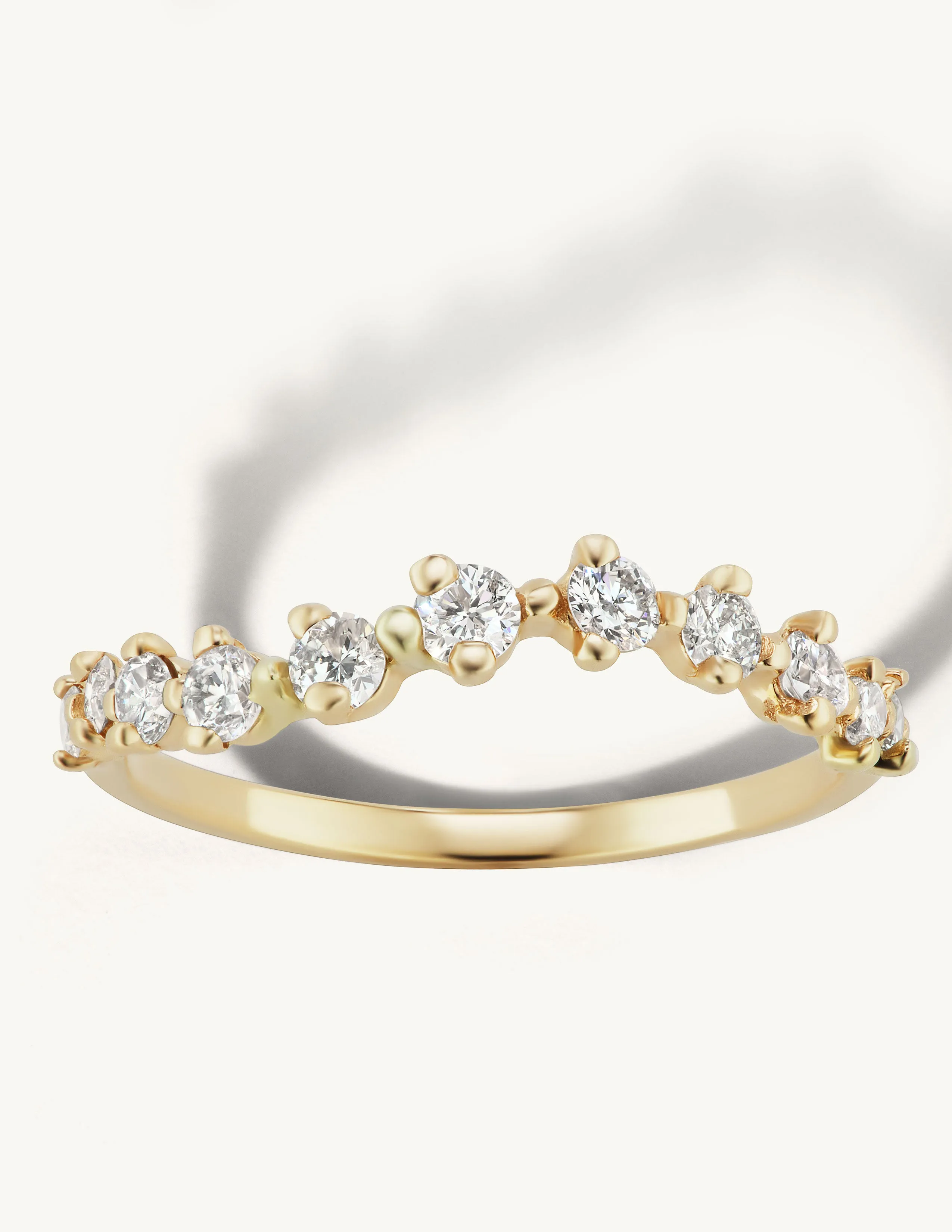 Half Band Diamond Swell Ring sold by Sophie Ratner product image thumbnail 4