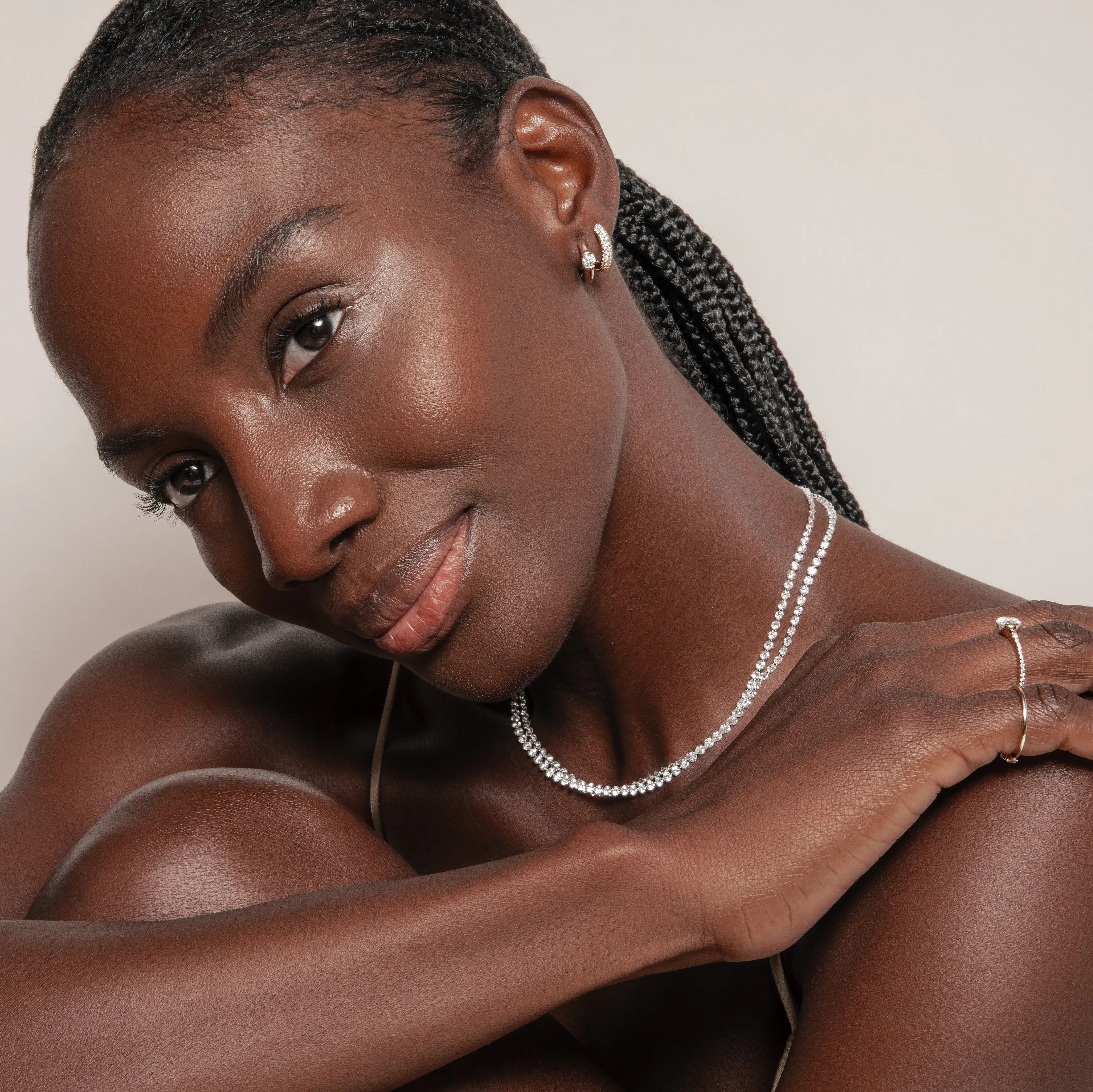 Sunrise Pave Hoop sold by Sophie Ratner product image thumbnail 5