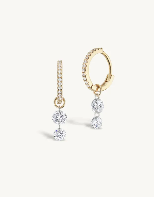 Double Pierced Diamond Pave Huggies sold by Sophie Ratner