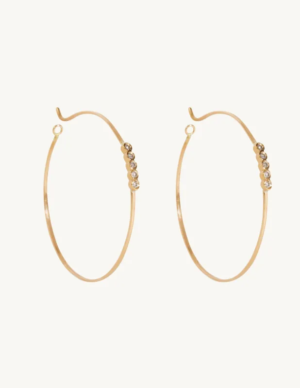 Large Five Diamond Hoops sold by Sophie Ratner