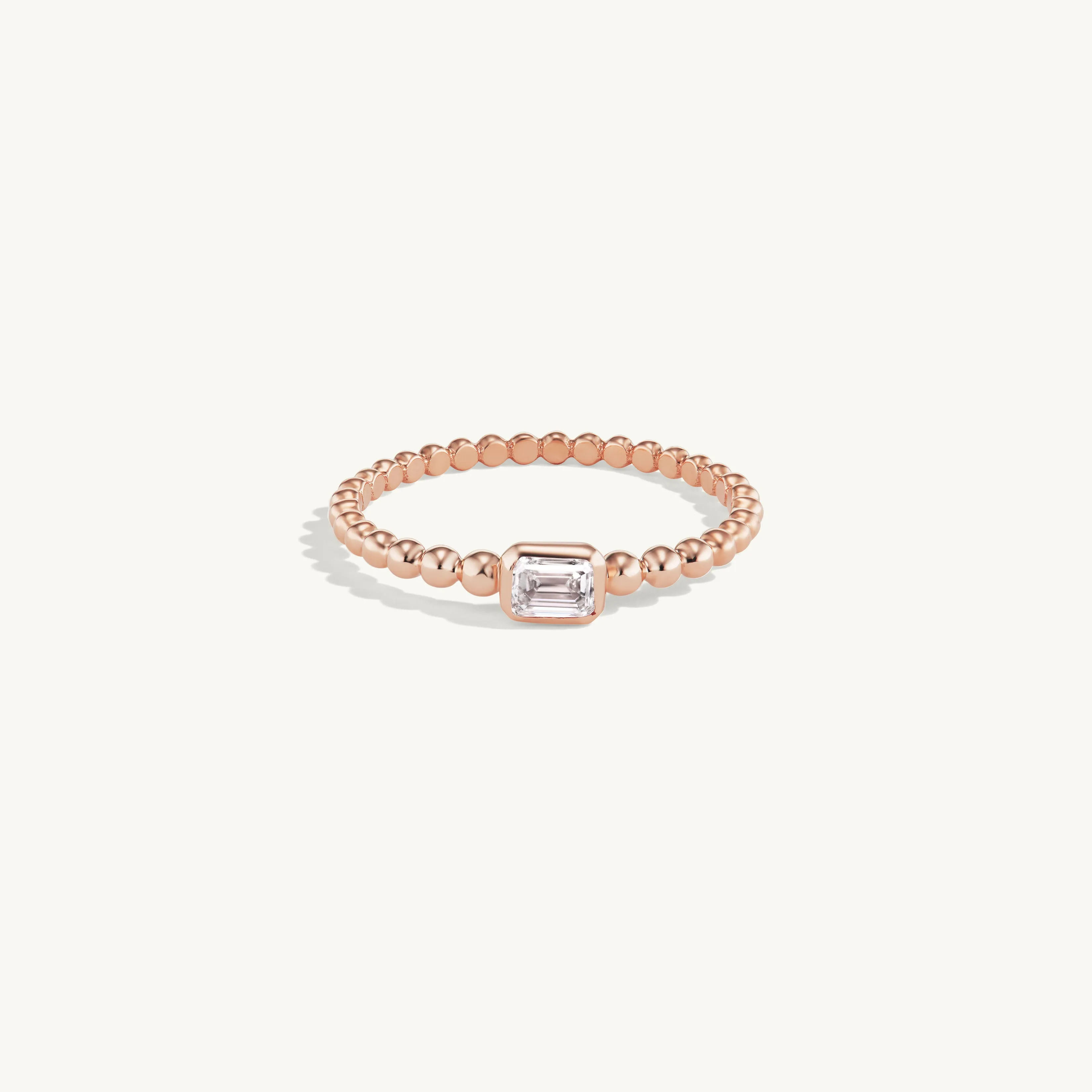 Beaded Emerald Cut Ring sold by Sophie Ratner product image thumbnail 5