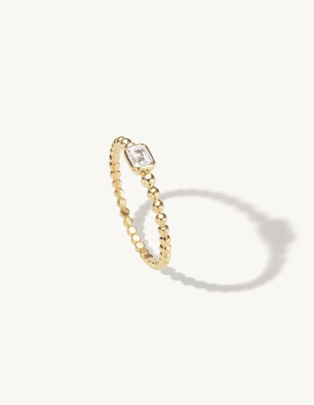 Beaded Emerald Cut Ring sold by Sophie Ratner