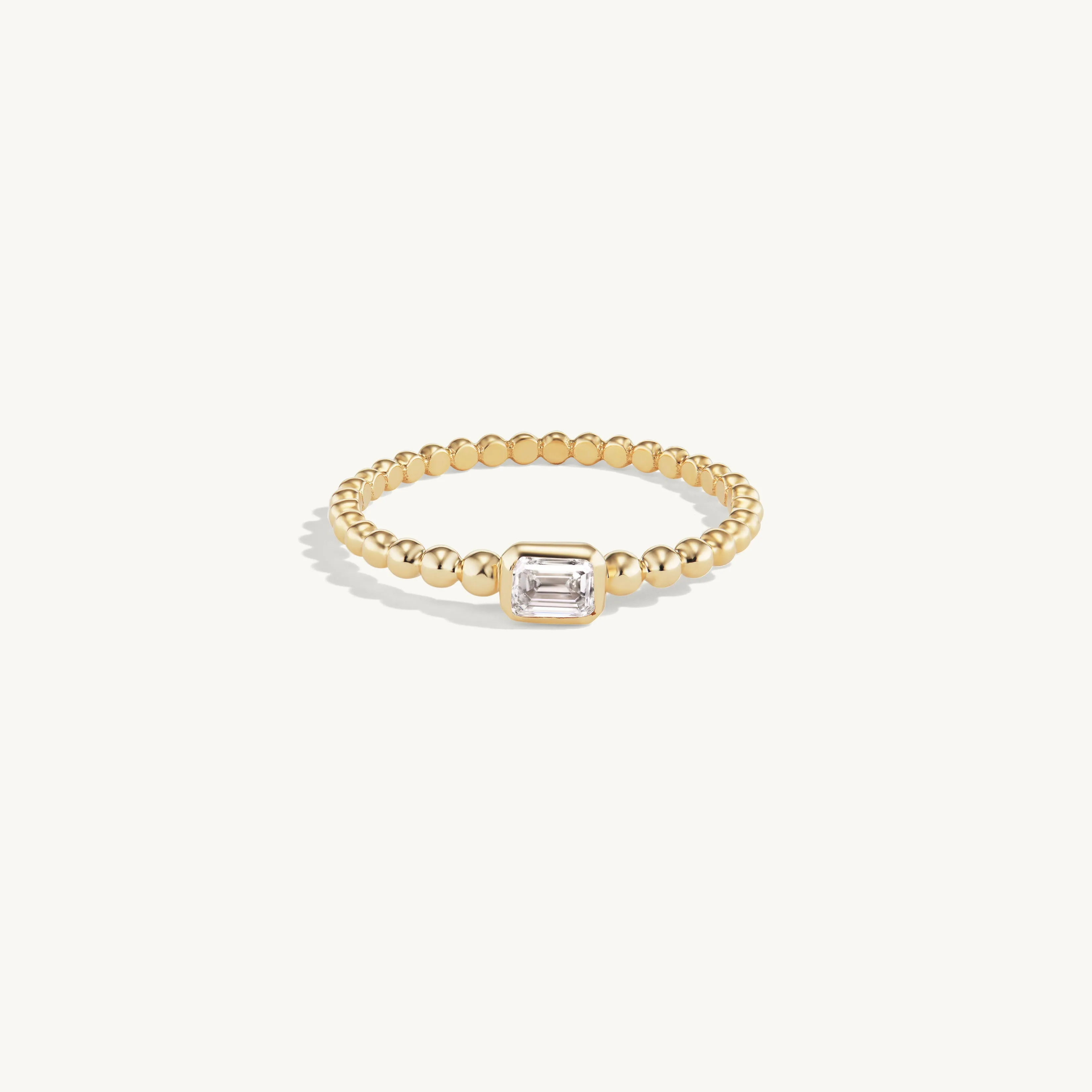Beaded Emerald Cut Ring sold by Sophie Ratner product image thumbnail 3