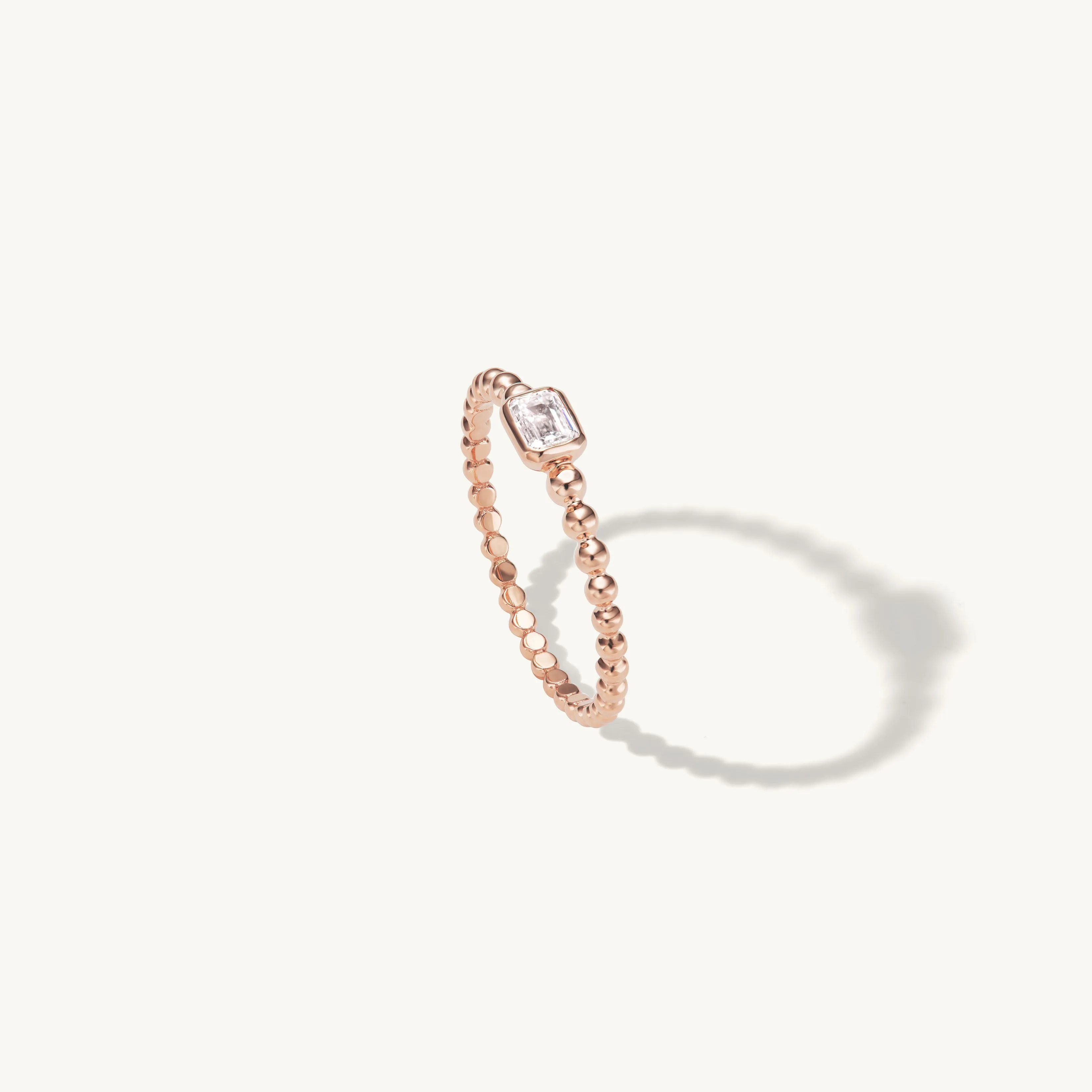 Beaded Emerald Cut Ring sold by Sophie Ratner product image thumbnail 4