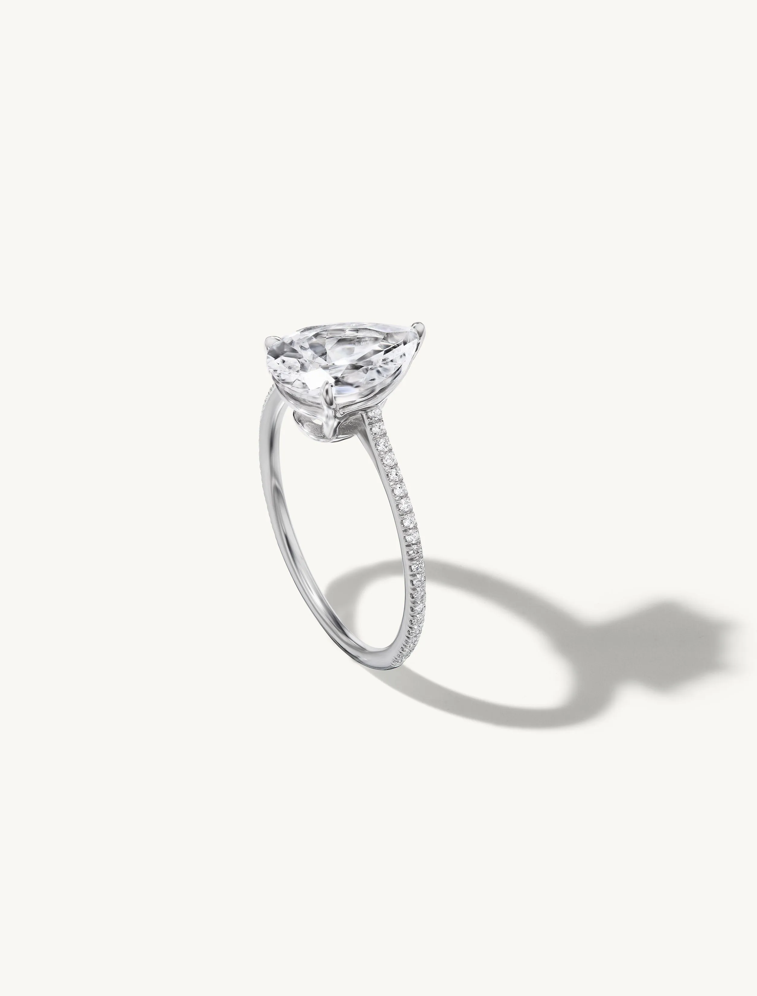 Pave Floating Pear Engagement Try-On Ring sold by Sophie Ratner