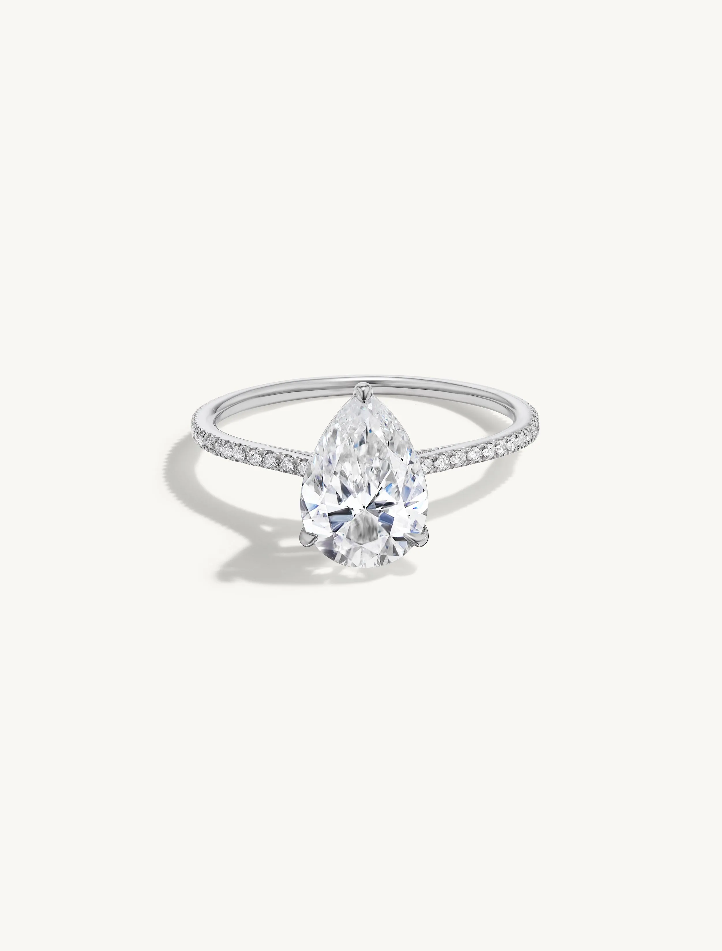 Pave Floating Pear Engagement Try-On Ring sold by Sophie Ratner product image thumbnail 2
