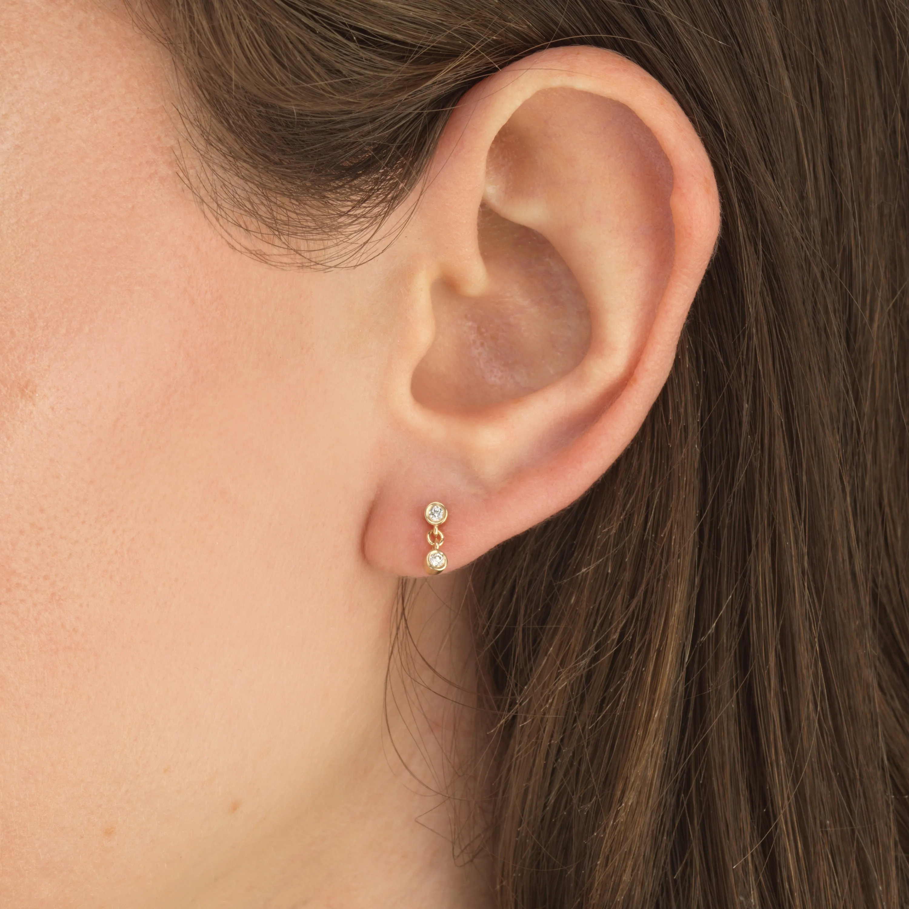 Two Diamond Twin Studs sold by Sophie Ratner product image thumbnail 2