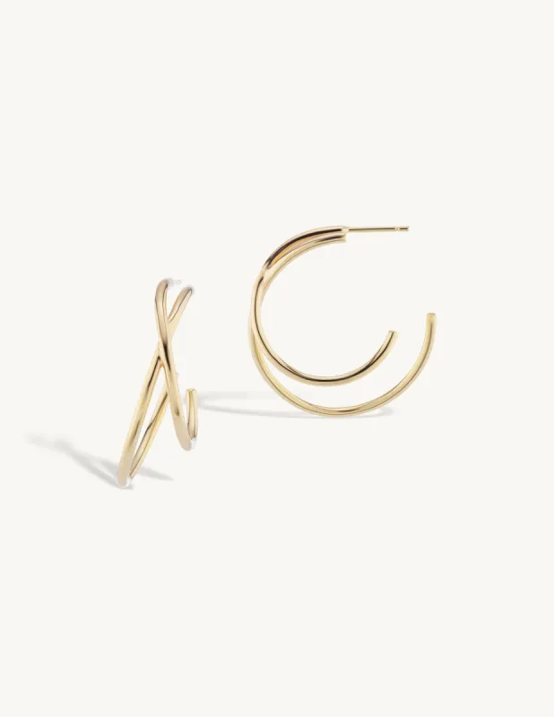 Medium Crisscross Hoops sold by Sophie Ratner