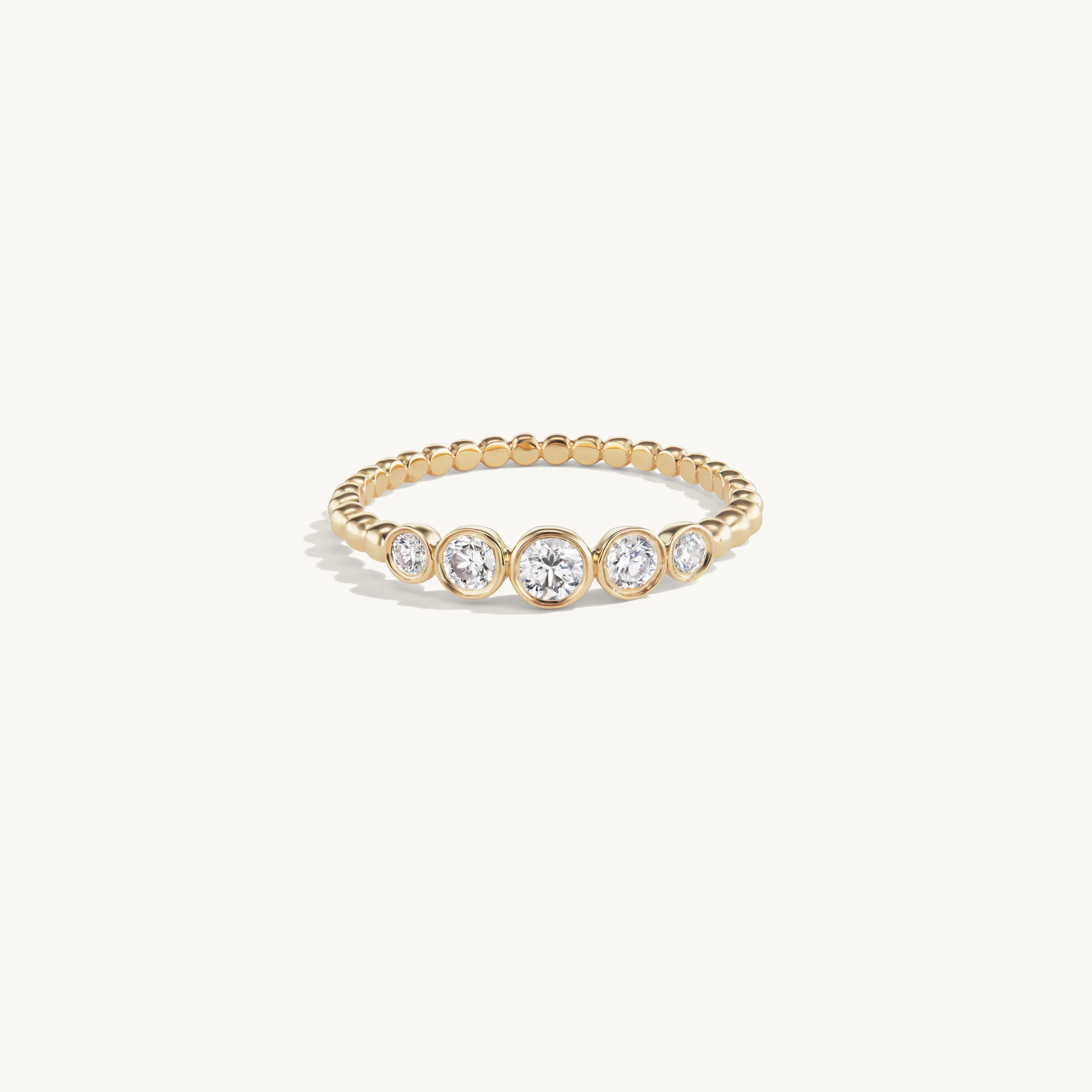 Beaded Five Diamond Ring sold by Sophie Ratner product image thumbnail 3