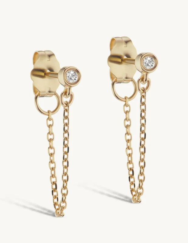 Single Diamond Chain Studs sold by Sophie Ratner