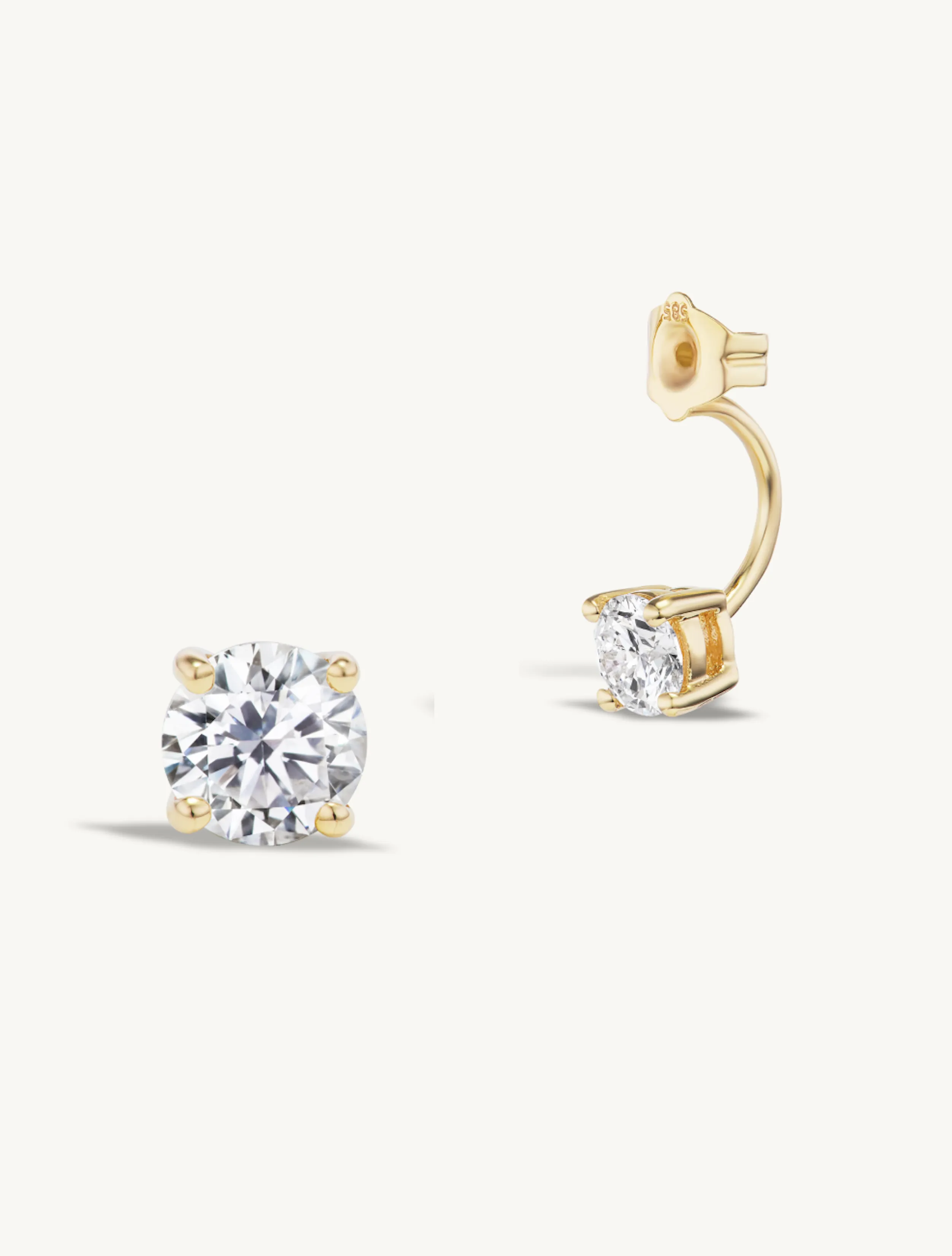 Diamond Studs with Diamond Earring Jacket Pair sold by Sophie Ratner