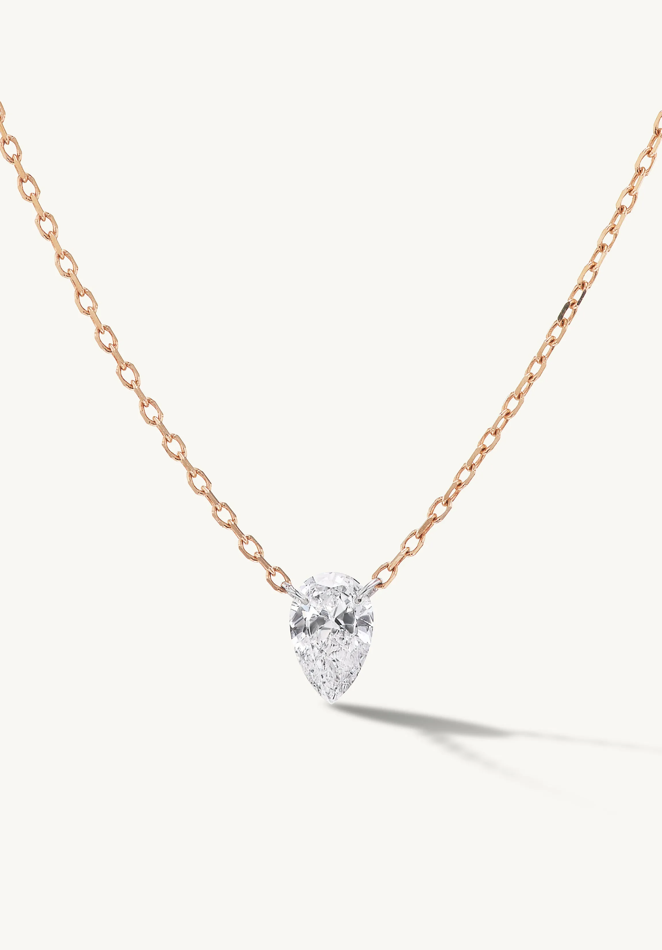 Pierced Solitaire Pear Necklace sold by Sophie Ratner