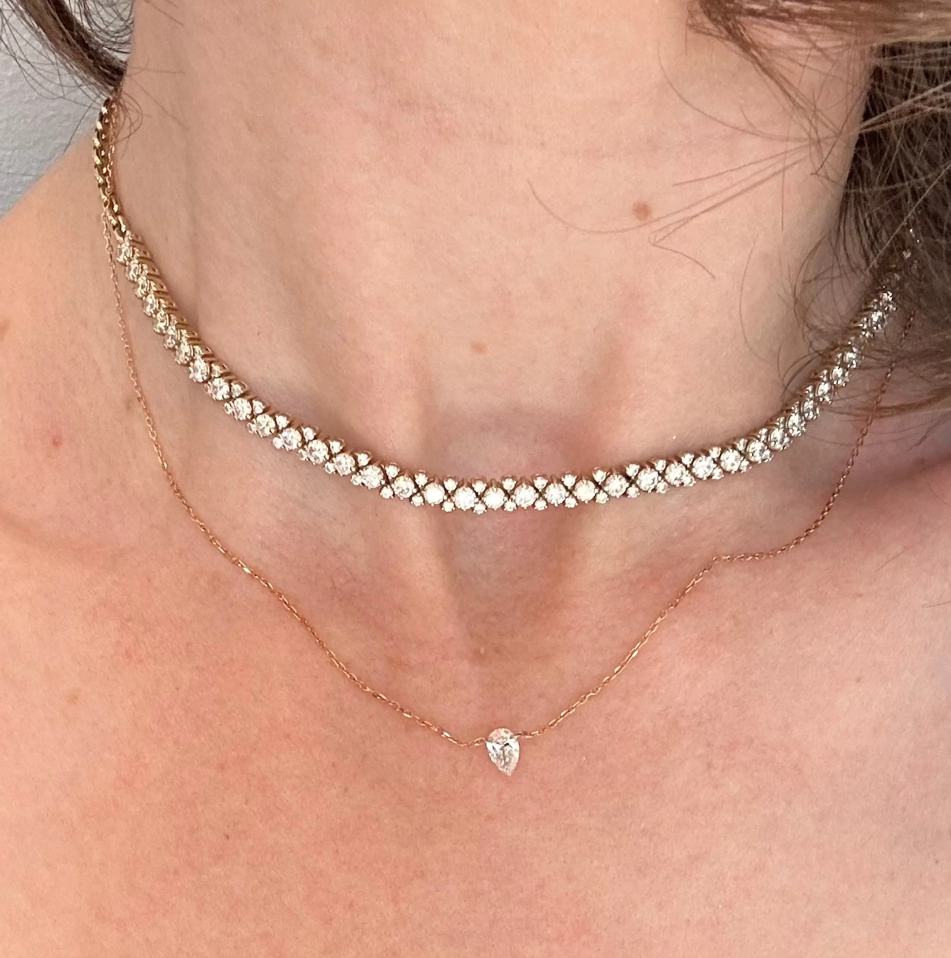 Pierced Solitaire Pear Necklace sold by Sophie Ratner product image thumbnail 5