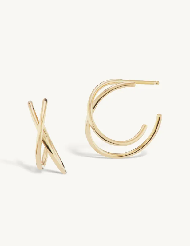 Small Crisscross Hoops sold by Sophie Ratner