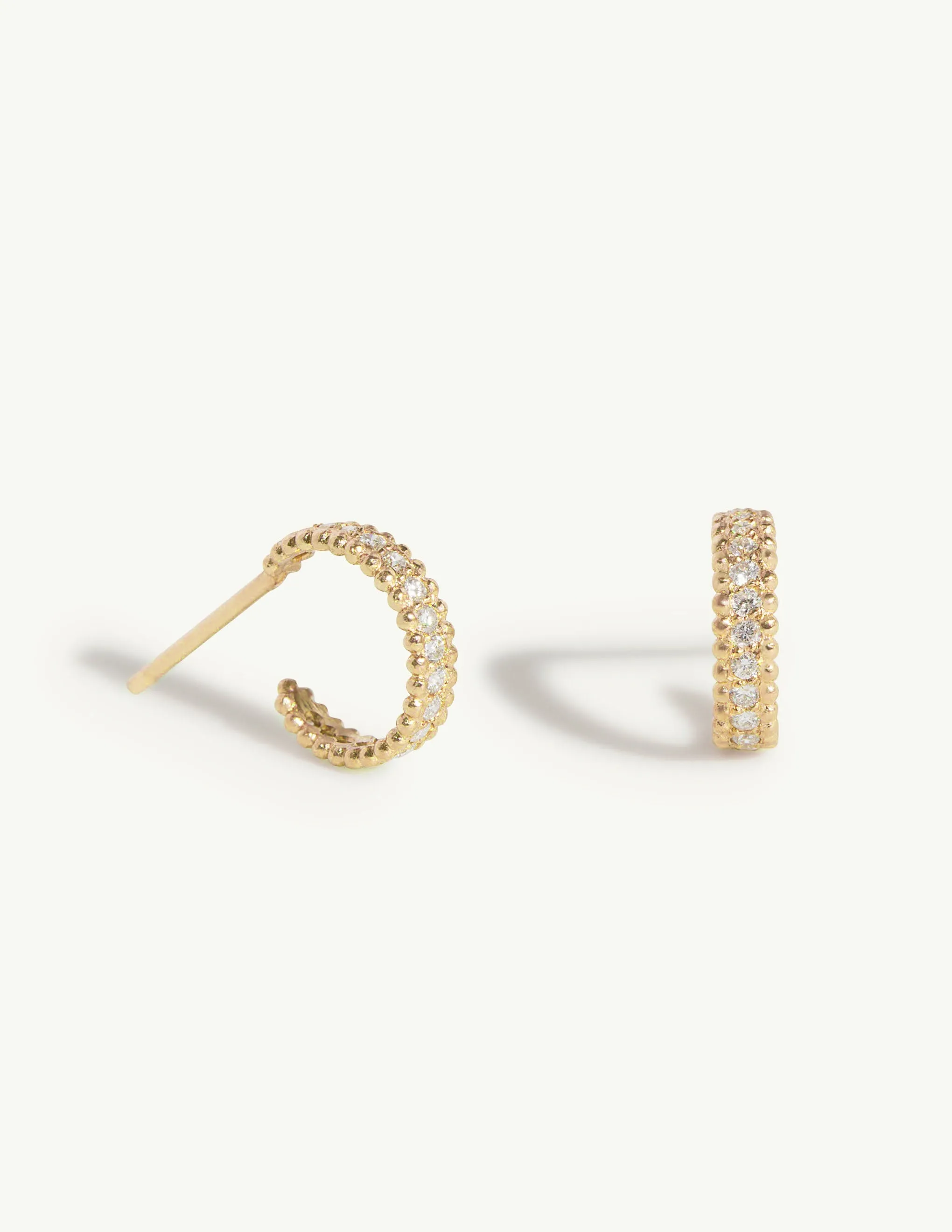 Small Embedded Diamond Hoops sold by Sophie Ratner