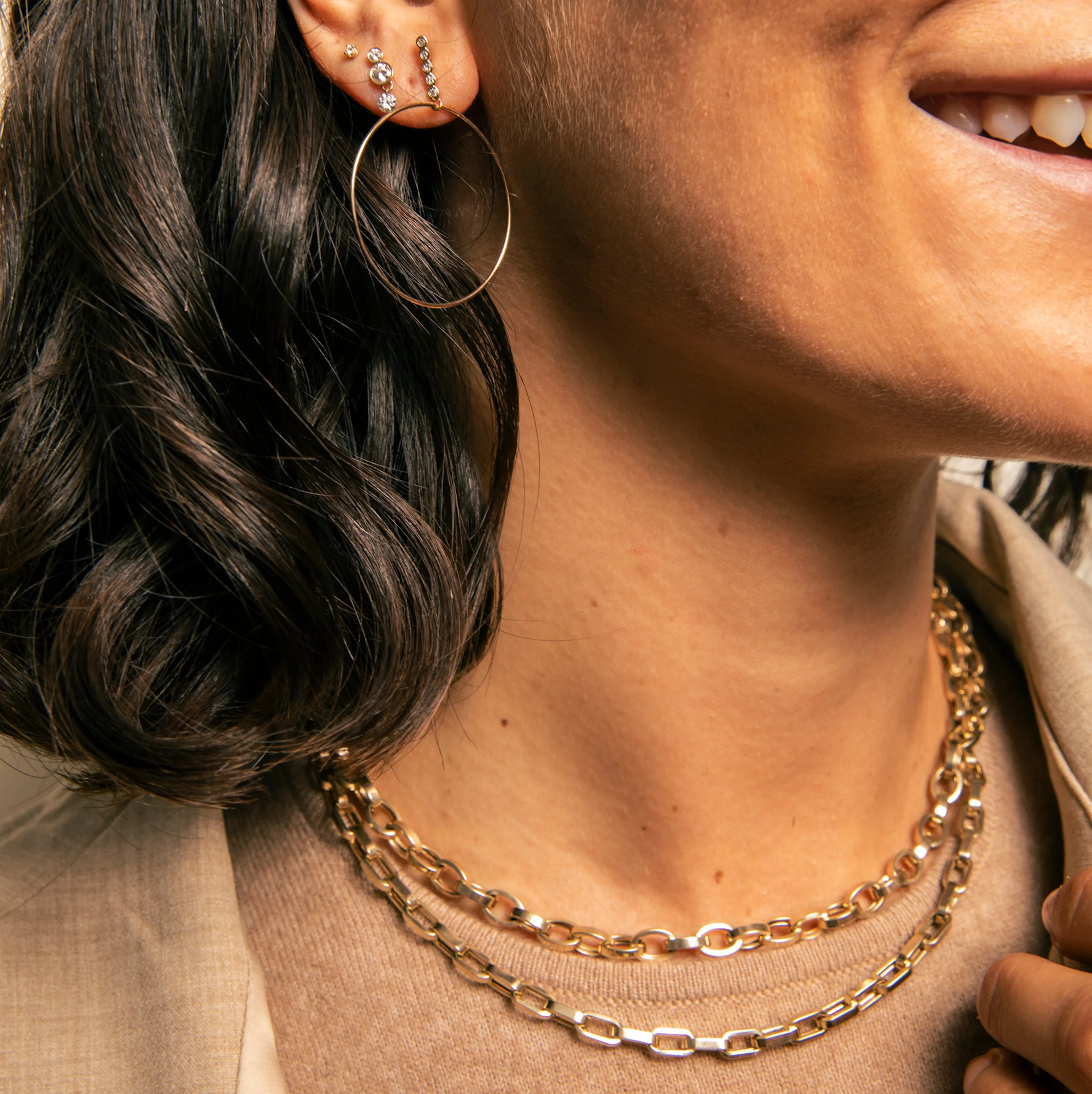 Chunky Flat Oval Chain Necklace sold by Sophie Ratner product image thumbnail 3