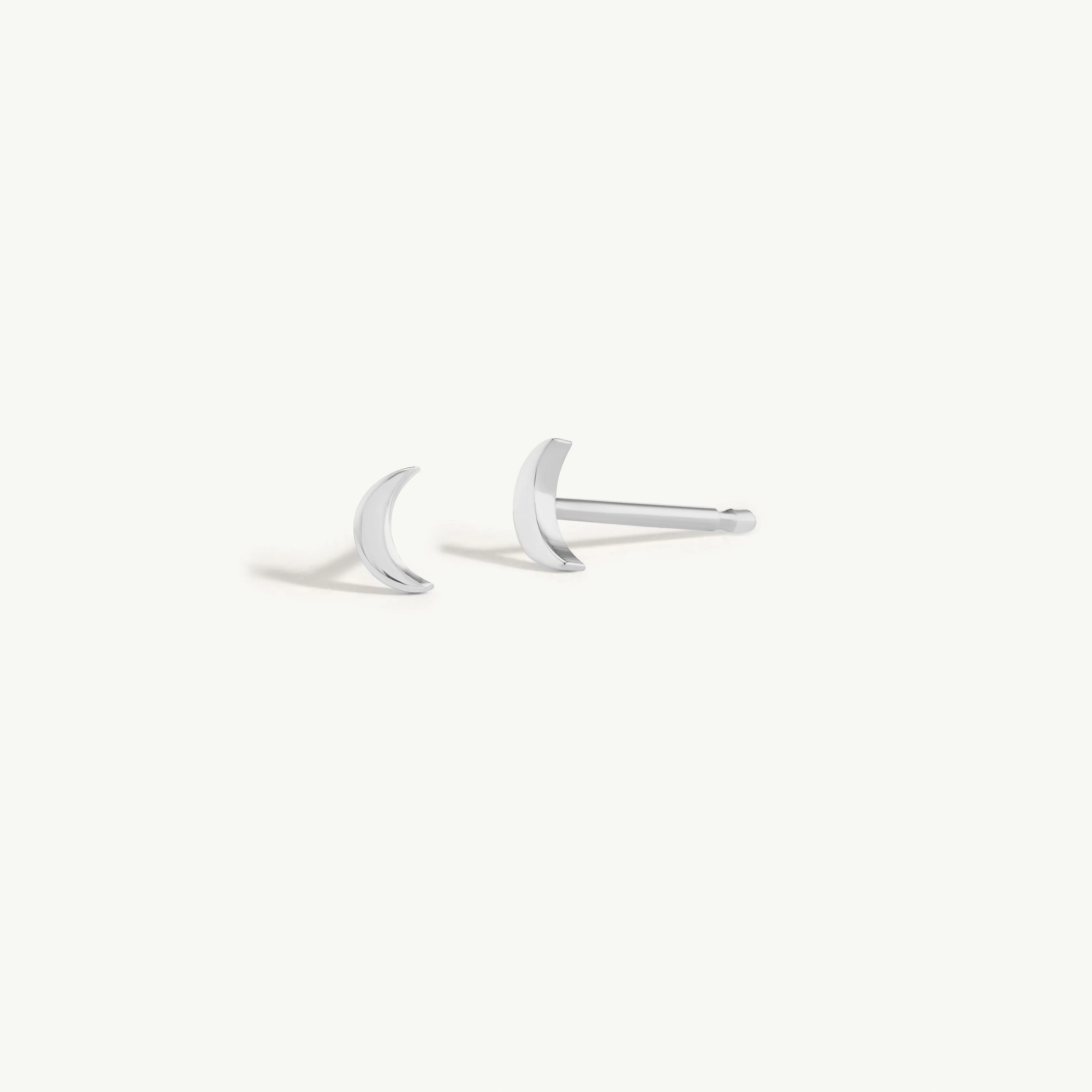 Solid Gold Moon Studs sold by Sophie Ratner product image thumbnail 4