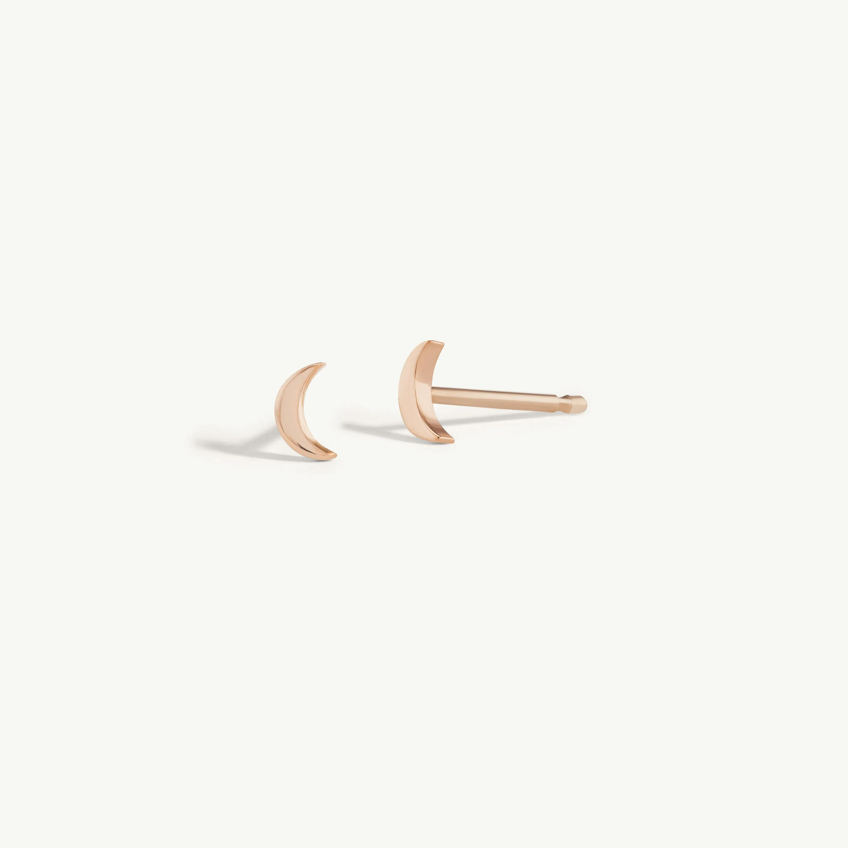 Solid Gold Moon Studs sold by Sophie Ratner product image thumbnail 3