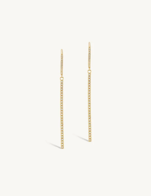 Pave Diamond Bar Earrings sold by Sophie Ratner