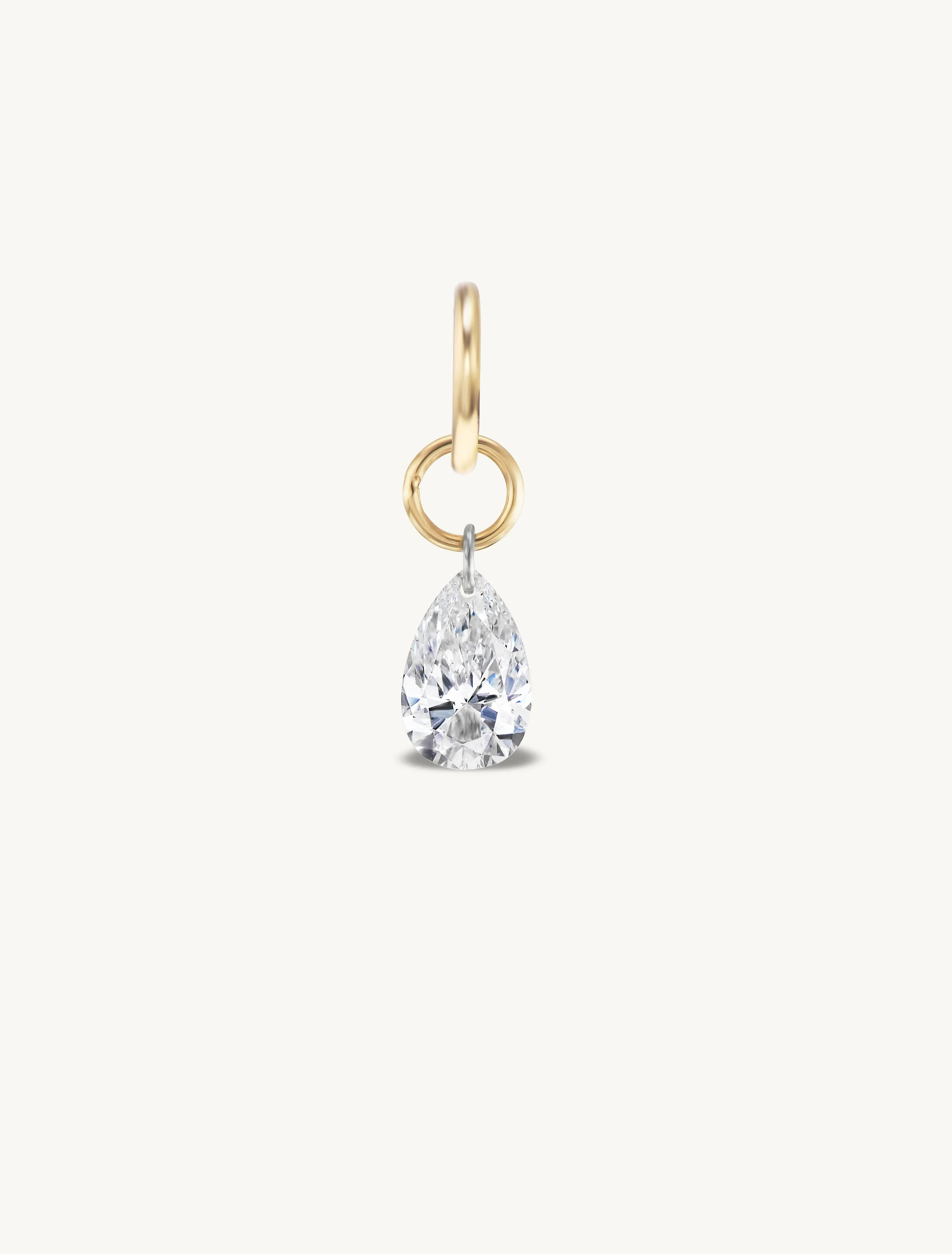 Large Pear Pierced Diamond Charm for Chains sold by Sophie Ratner