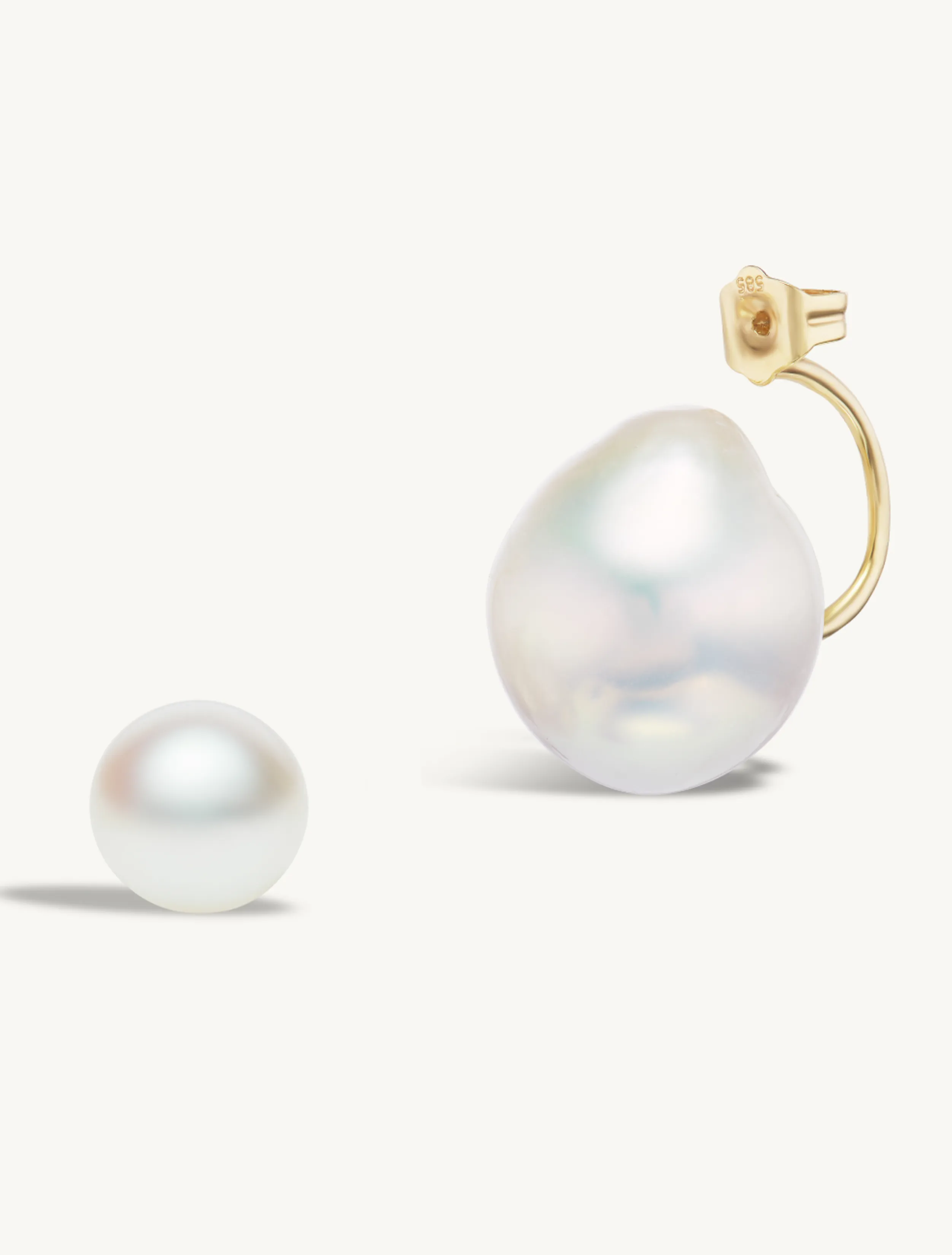 Pearl Studs with Pearl Earring Jacket Pair sold by Sophie Ratner