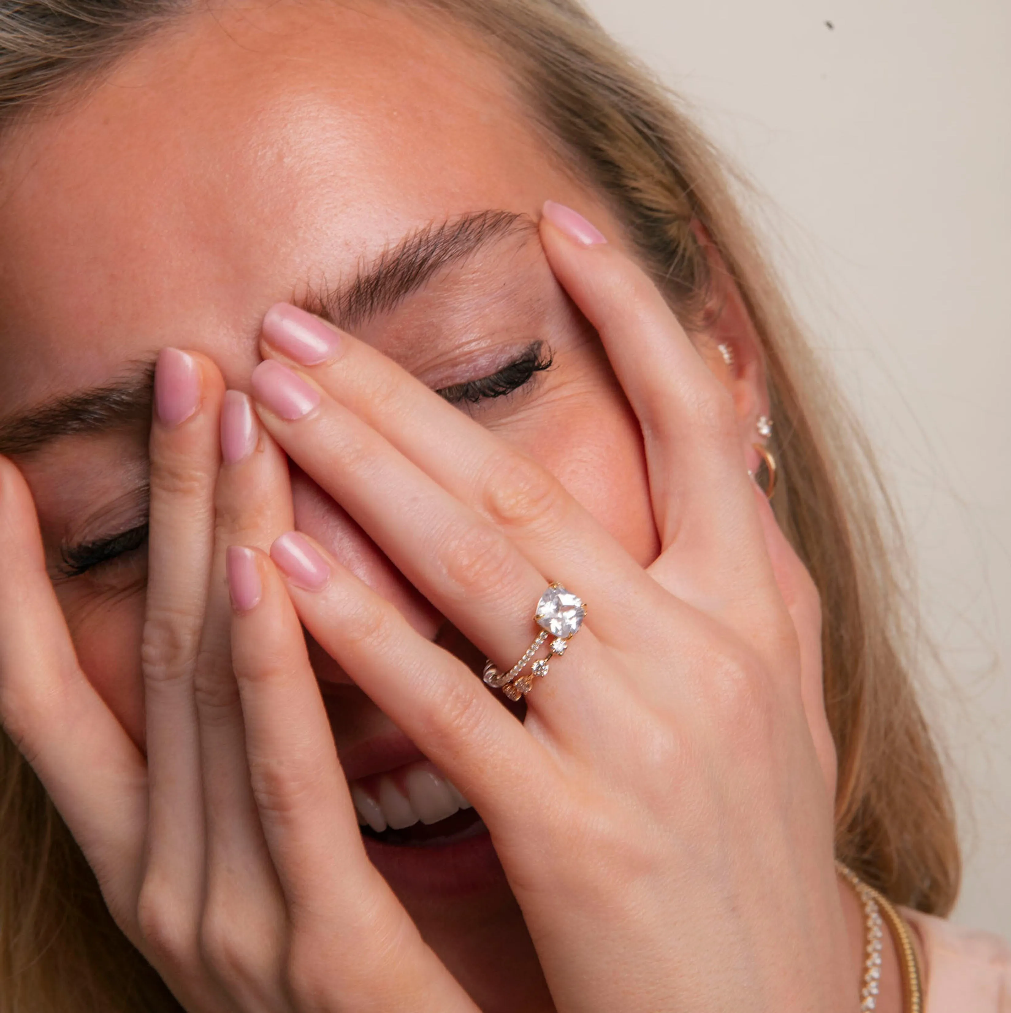 Pave Floating Cushion Engagement Try-On Ring sold by Sophie Ratner product image thumbnail 2