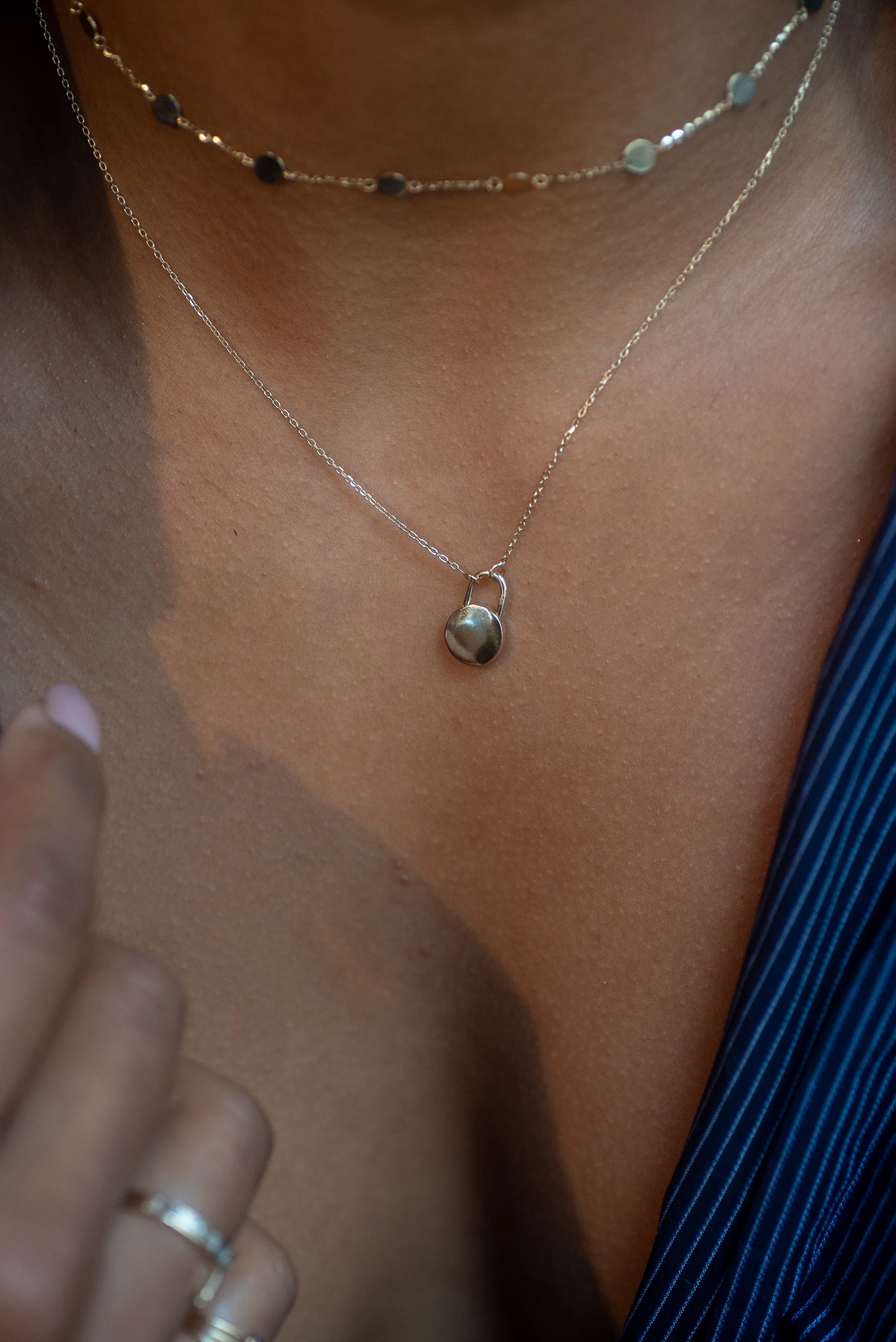 Golden Disc Chain Necklace sold by Sophie Ratner product image thumbnail 3