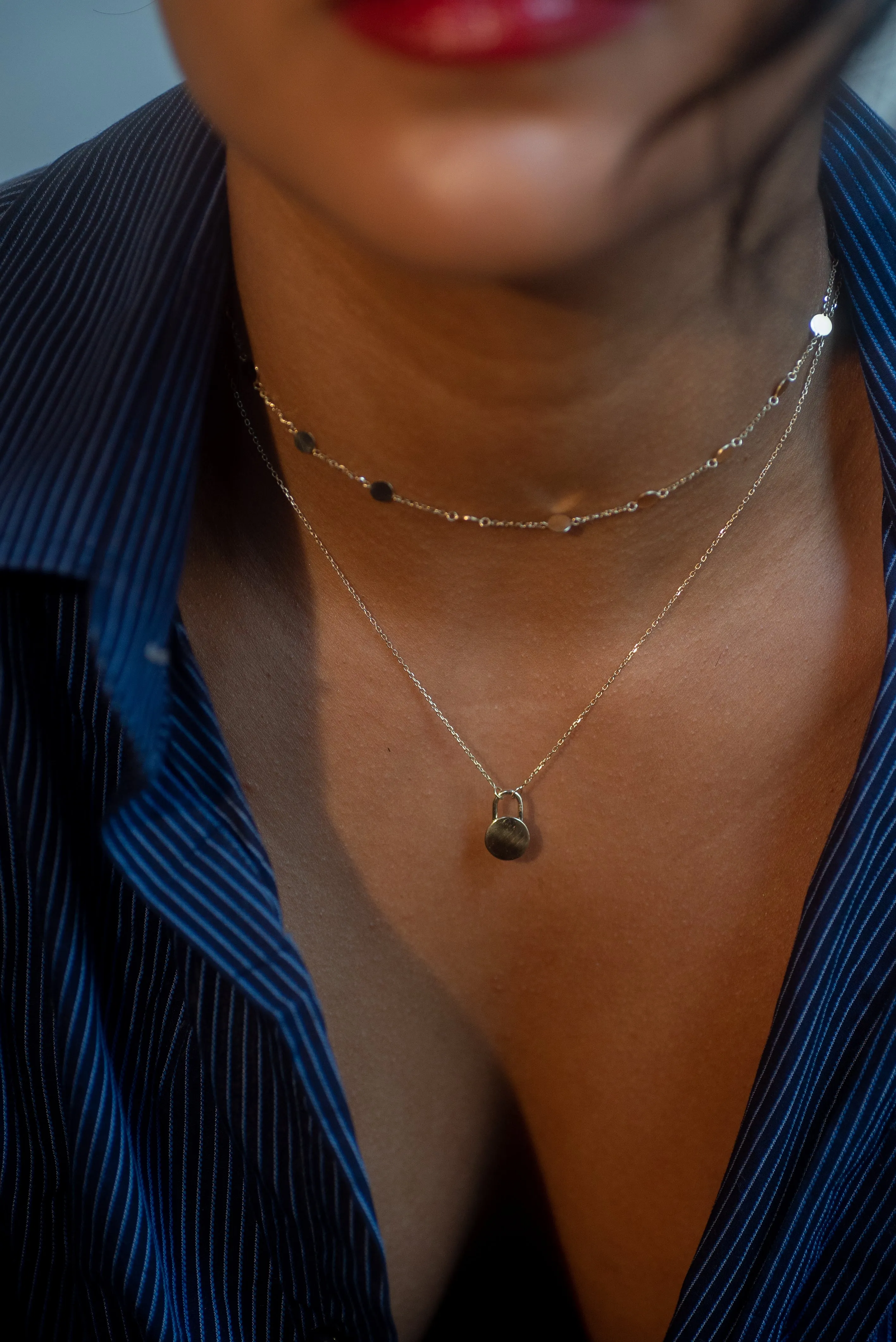 Golden Disc Chain Necklace sold by Sophie Ratner product image thumbnail 4