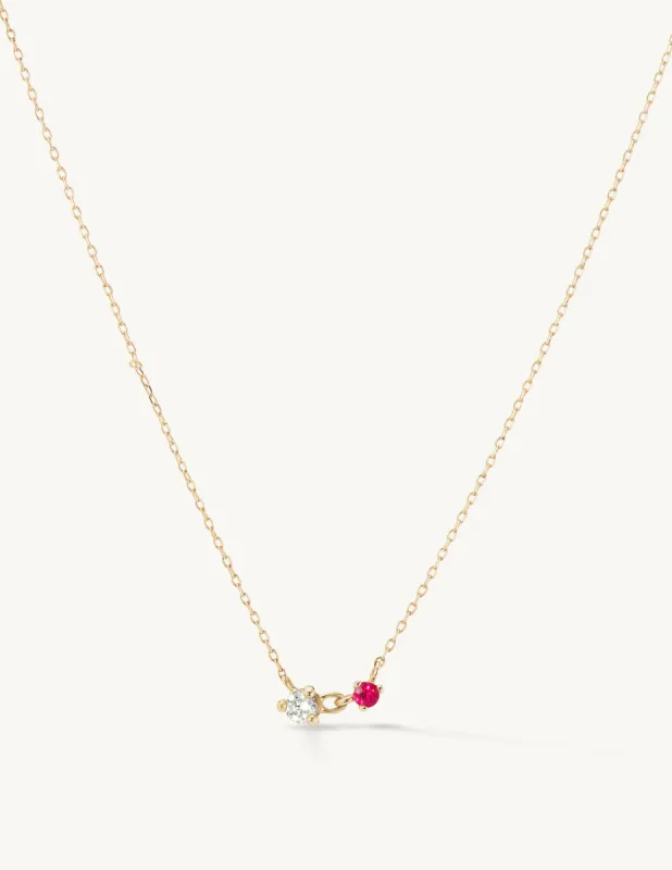 Diamond and Ruby Twin Necklace sold by Sophie Ratner