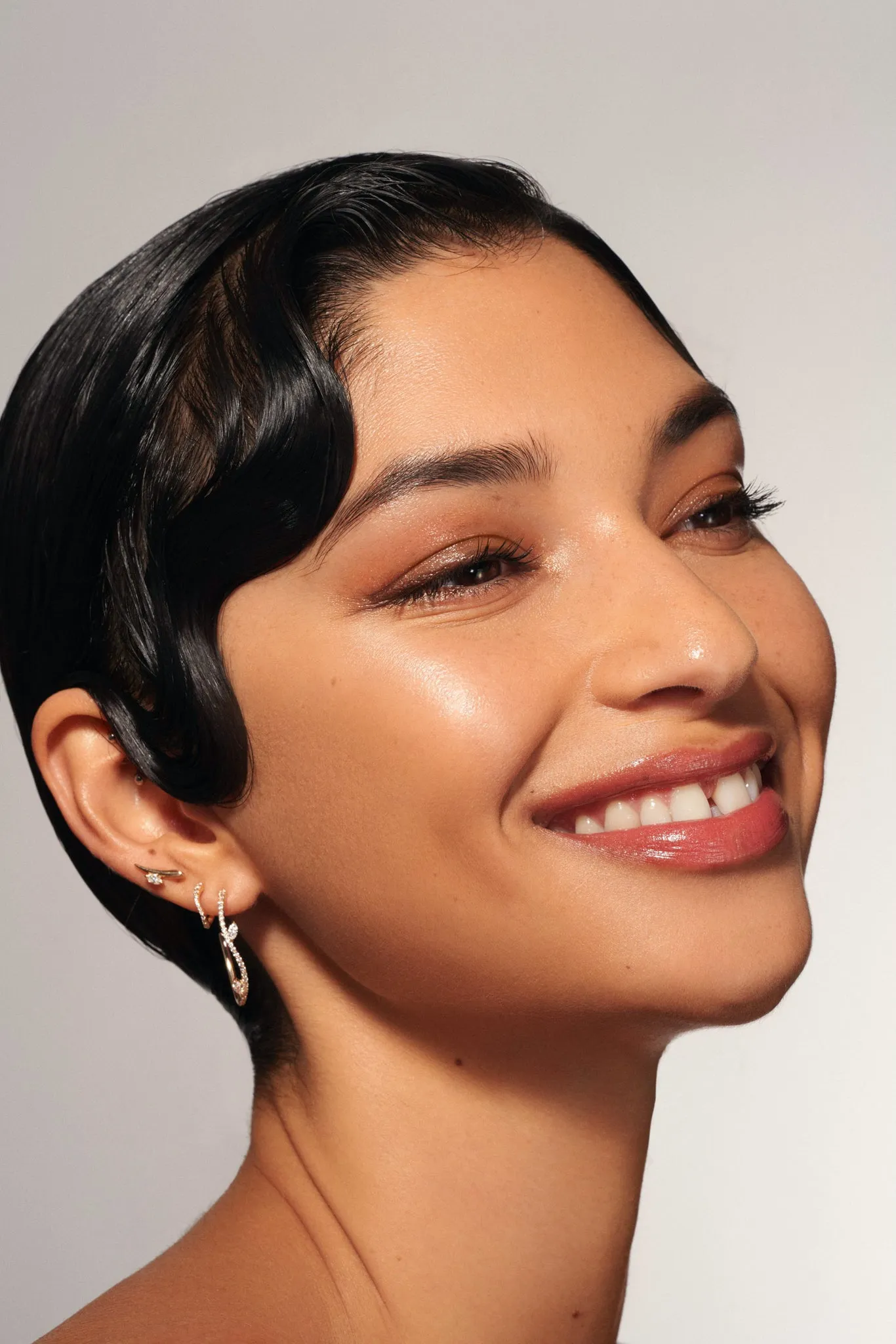 Mini Pave Sway Hoops sold by Sophie Ratner product image thumbnail 5