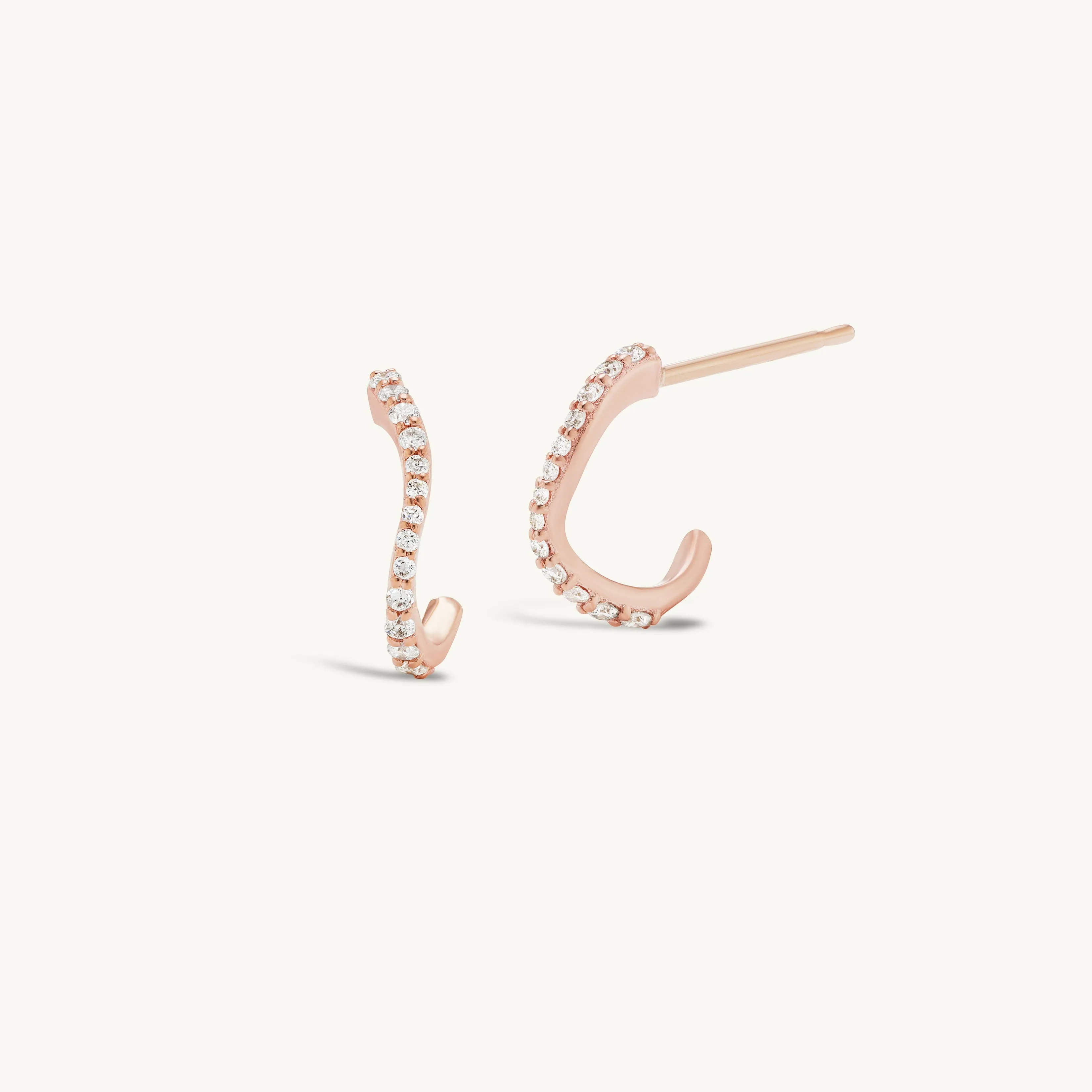 Mini Pave Sway Hoops sold by Sophie Ratner product image thumbnail 3