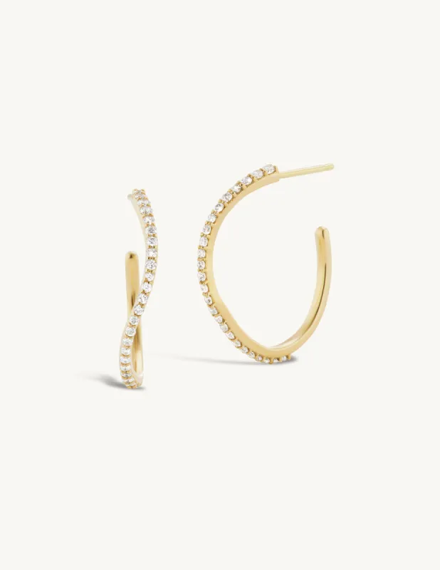Medium Pave Sway Hoops sold by Sophie Ratner
