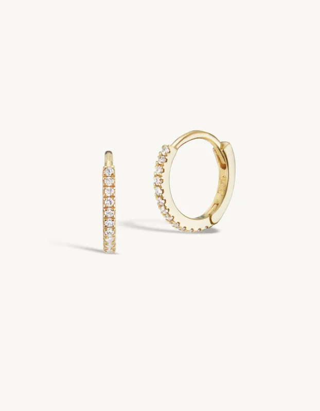 8mm Pave Huggies sold by Sophie Ratner