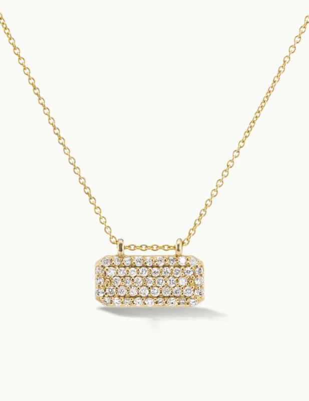 Horizontal Diamond Studded Tag Necklace sold by Sophie Ratner