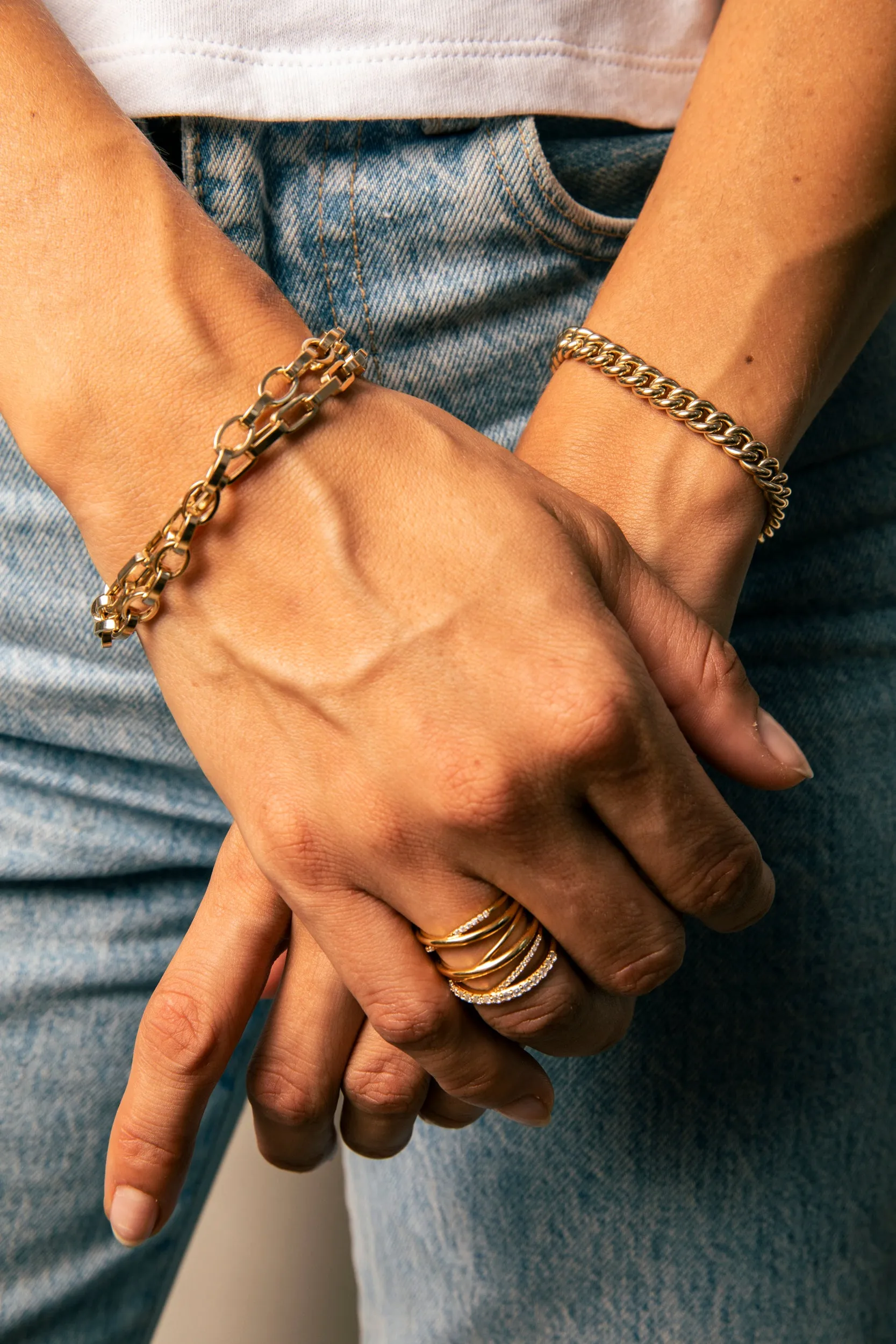 Chunky Flat Rectangular Chain Bracelet sold by Sophie Ratner product image thumbnail 5