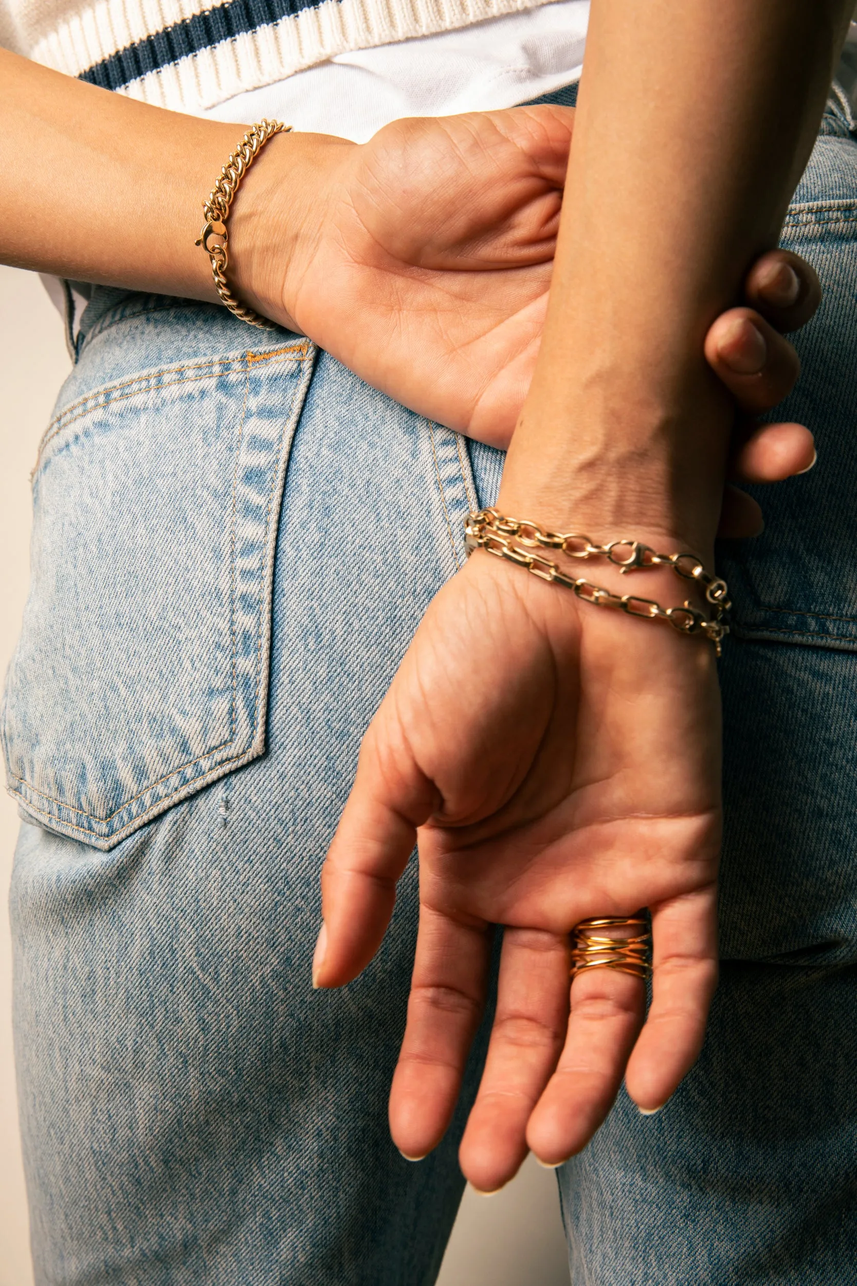 Chunky Flat Rectangular Chain Bracelet sold by Sophie Ratner product image thumbnail 3