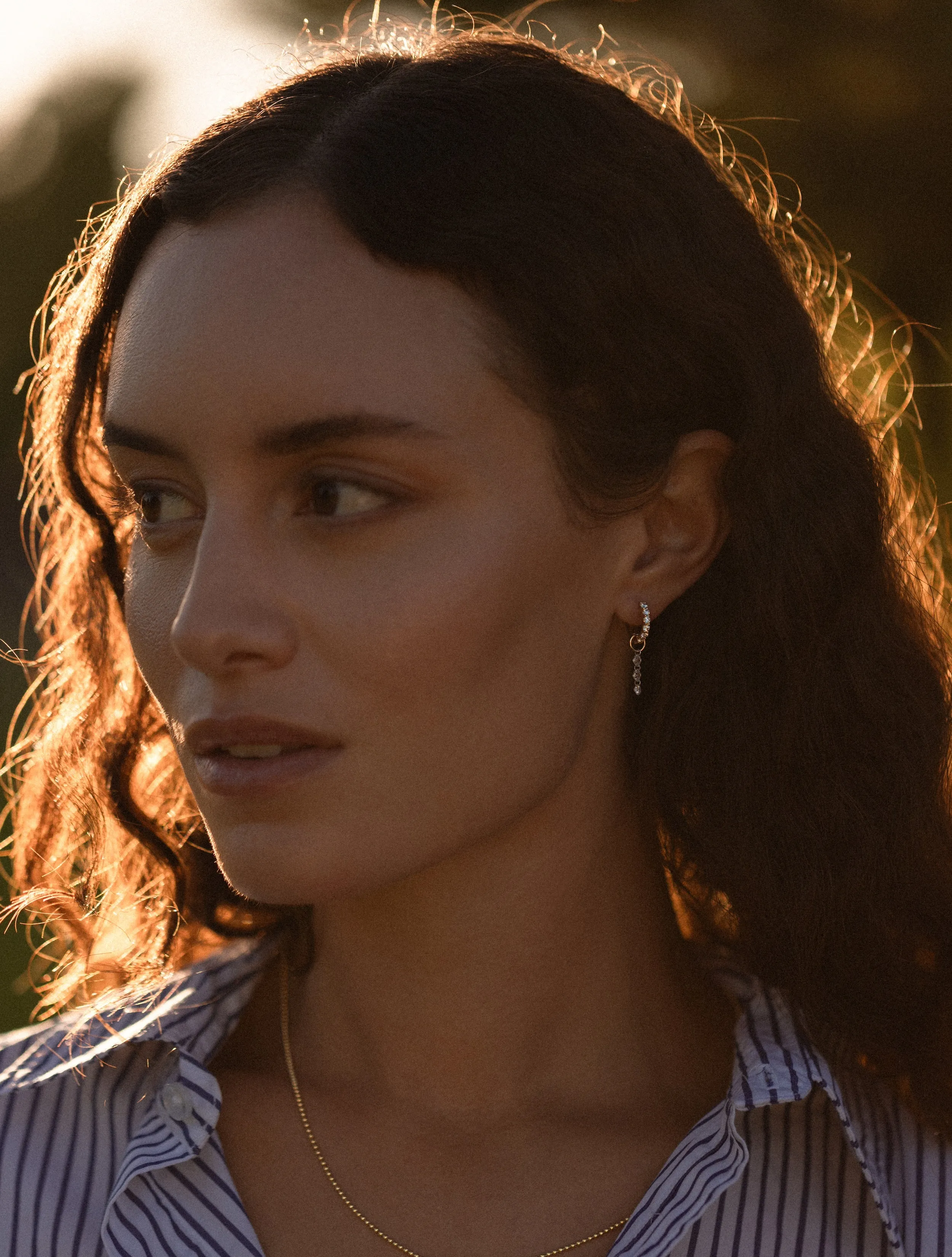 Duo Asscher + Round Pierced Diamond Charm for Huggies sold by Sophie Ratner product image thumbnail 5