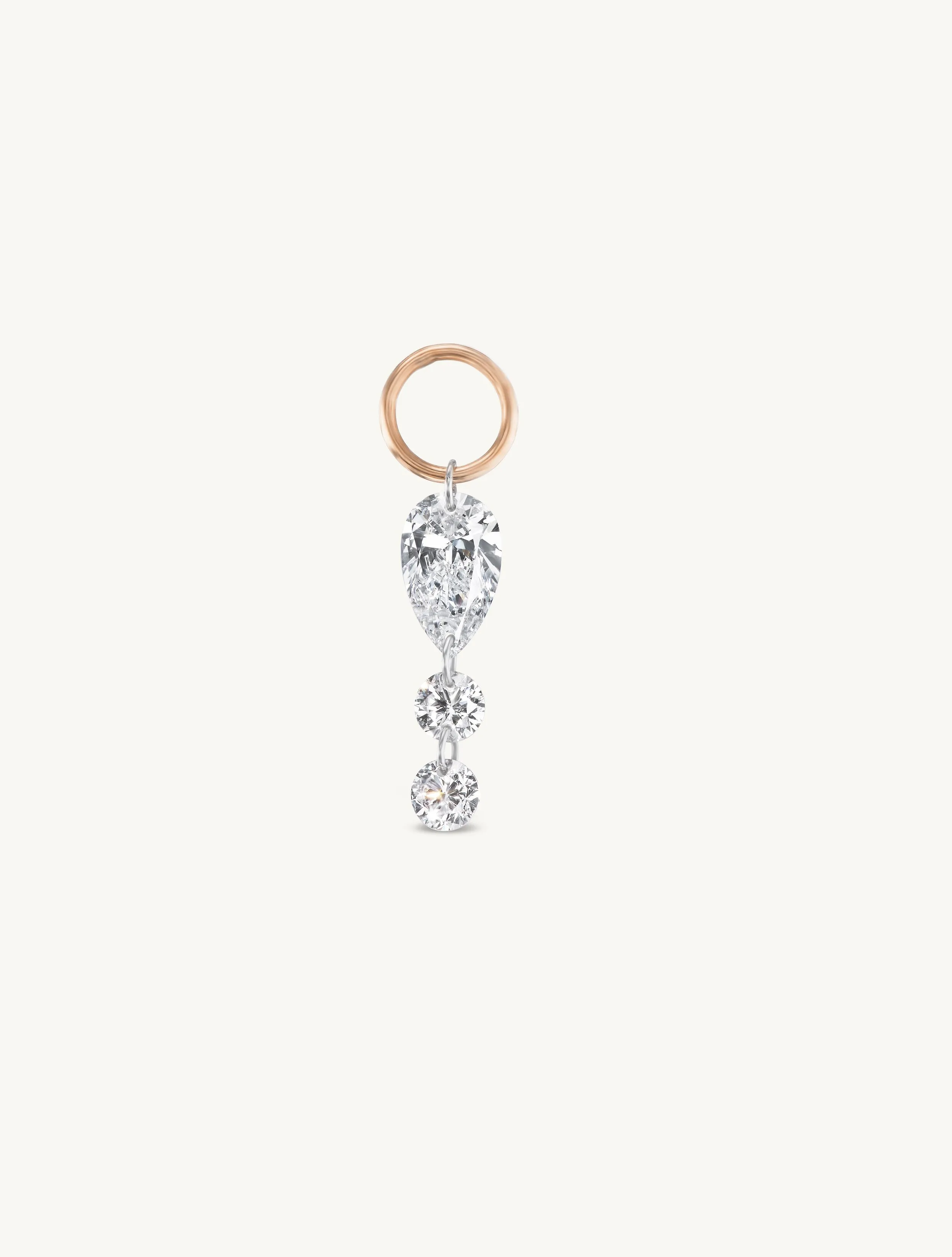 Pear + Duo Round Pierced Diamond Charm for Huggies sold by Sophie Ratner product image thumbnail 3